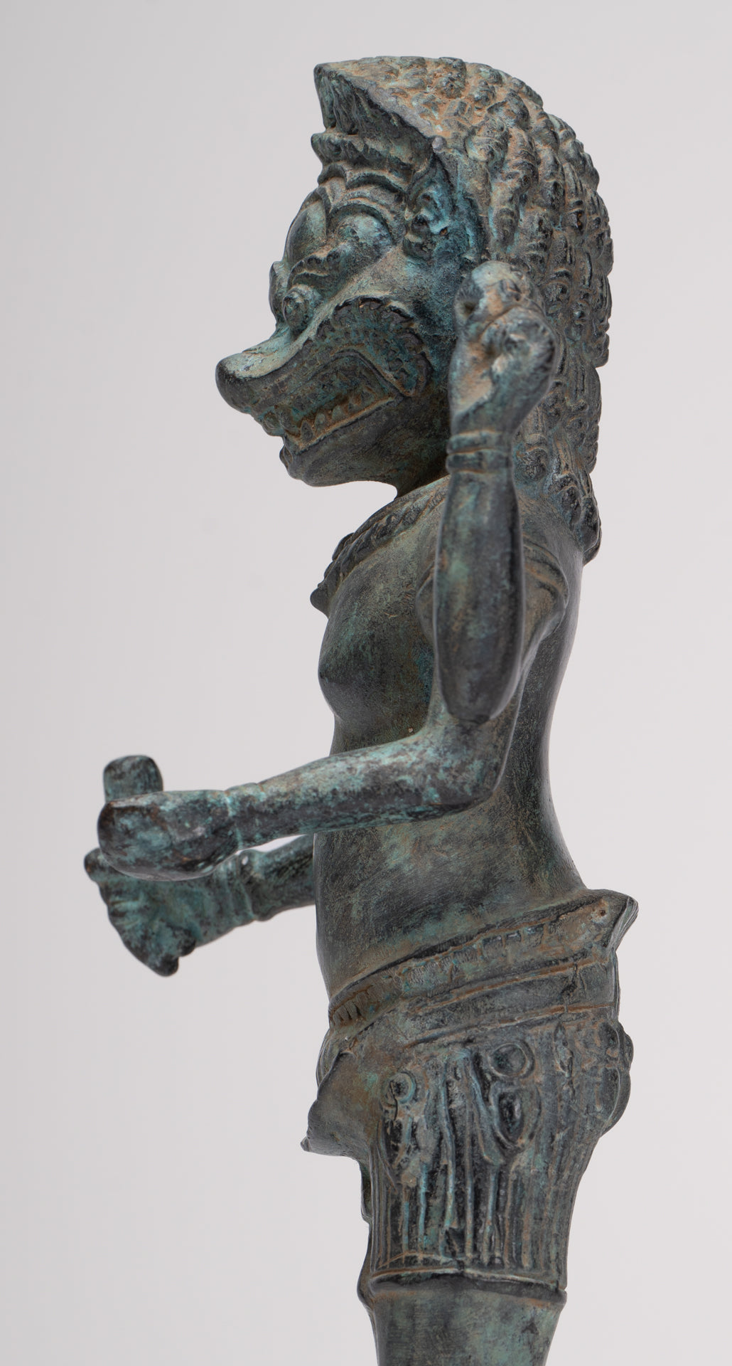 Antique Khmer Style Bronze - Vishnu Avatar - Narasimha or Narasingh - 25cm/10"