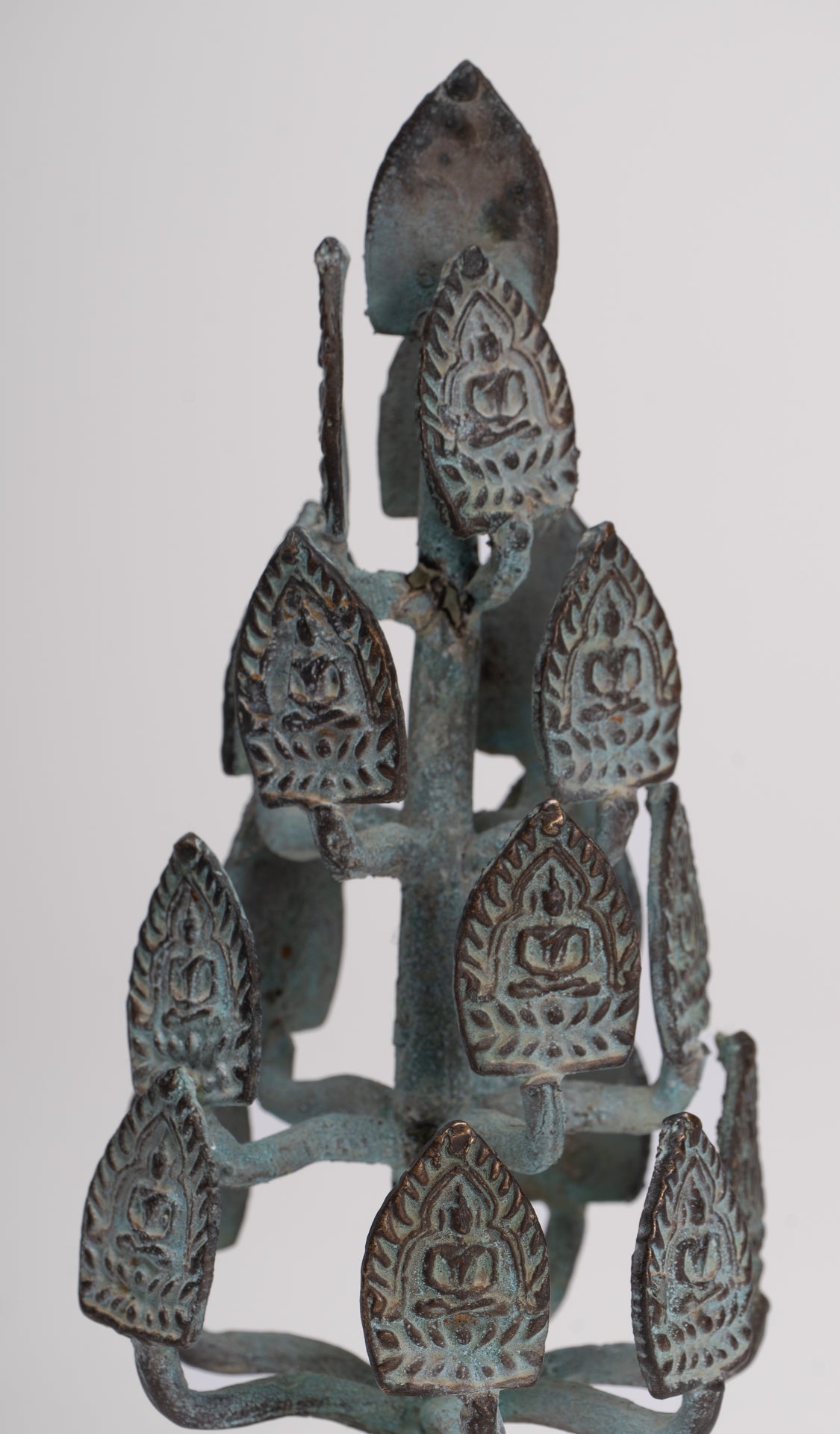 Buddha Sculpture - Antique Thai Style Bronze Seated Meditation Buddha Statues - 18cm/7" 