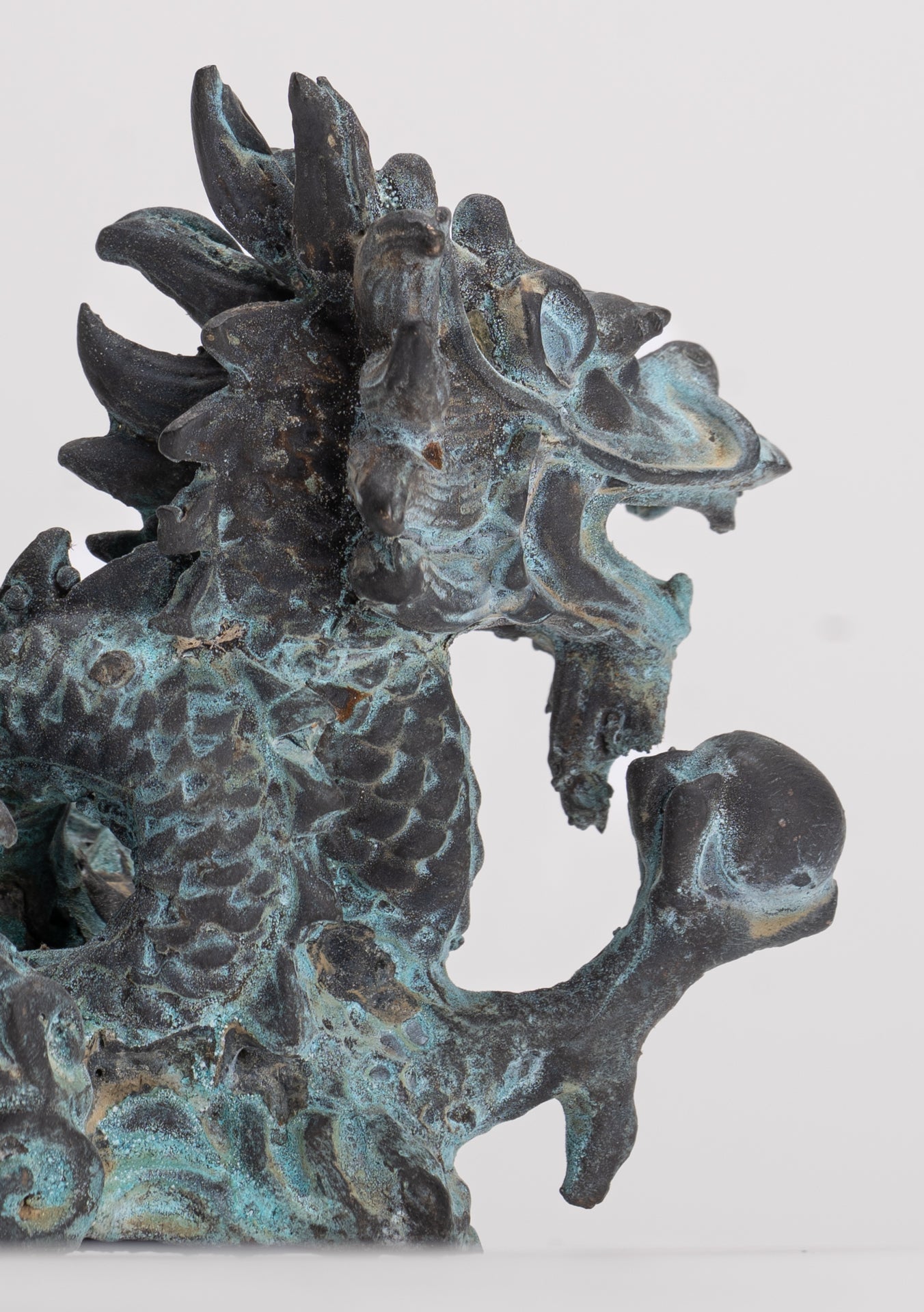 Antique Chinese Style Bronze Dragon Statue - 12.5cm/5"
