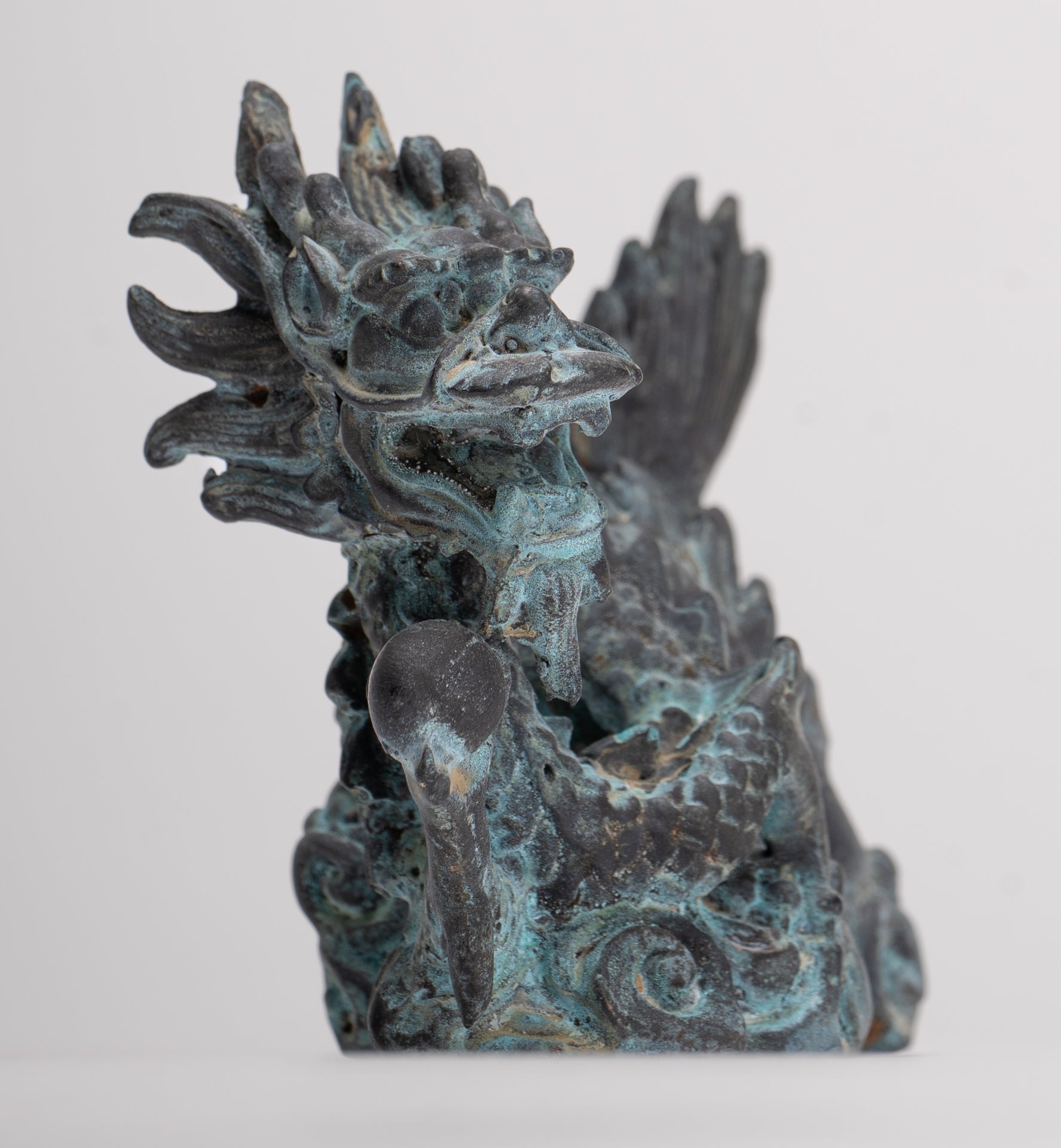 Antique Chinese Style Bronze Dragon Statue - 12.5cm/5"