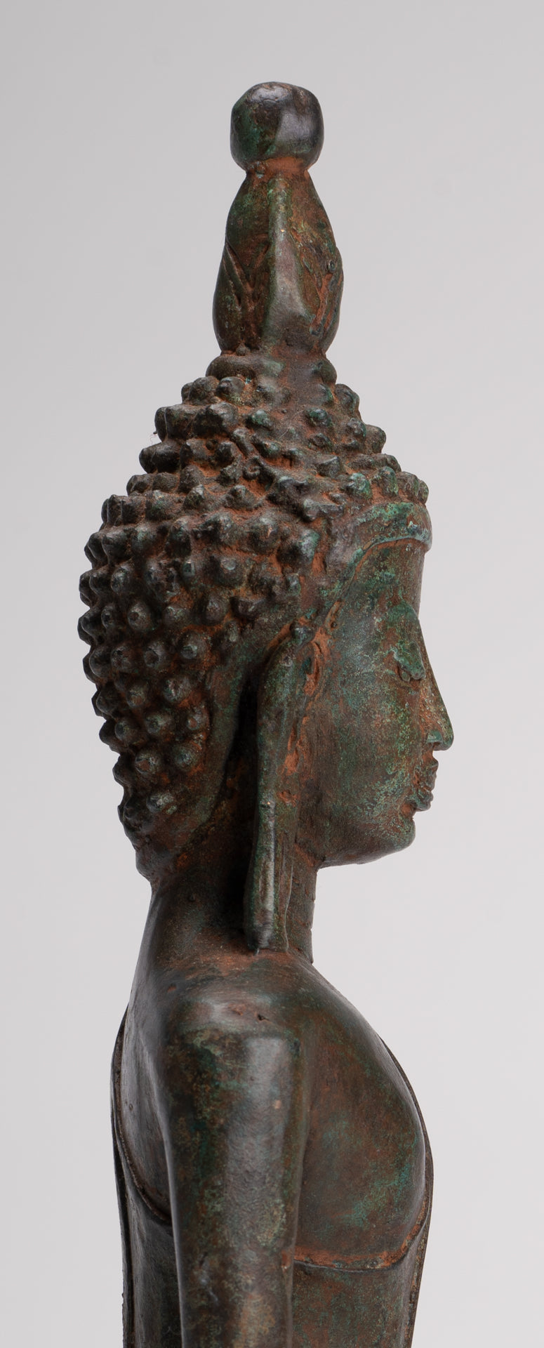 Buddha Statue - Antique Laos Style Bronze Enlightenment Elephant Buddha Statue - 29cm/12"