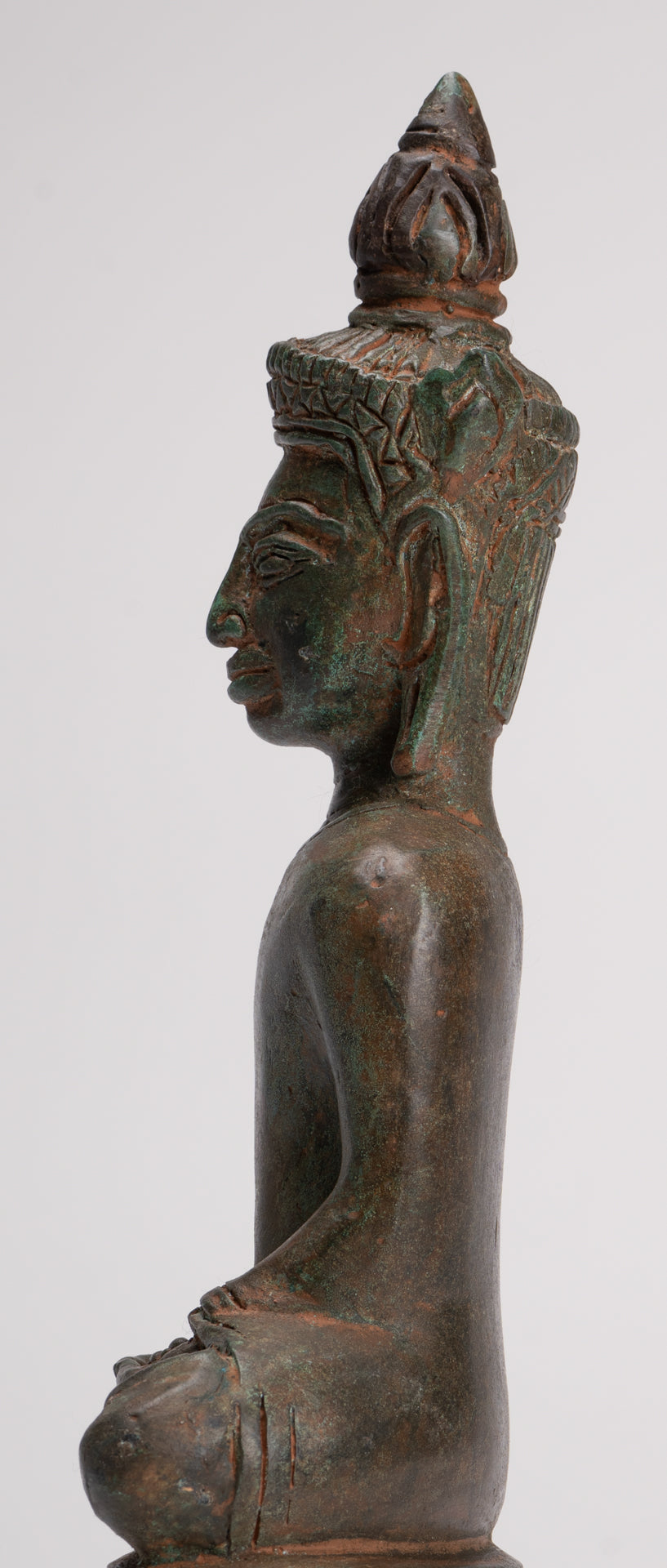 Buddha Statue - Seated Antique Laos Style Meditation Buddha Statue - 26cm/10"