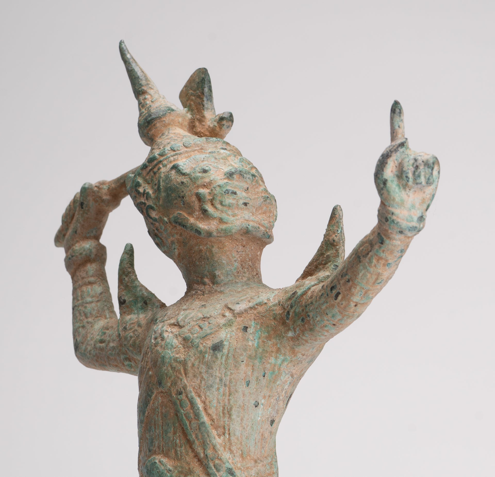 Antique Khmer Style Standing Bayon Hindu God Hanuman Statue - 31cm/12" Tall