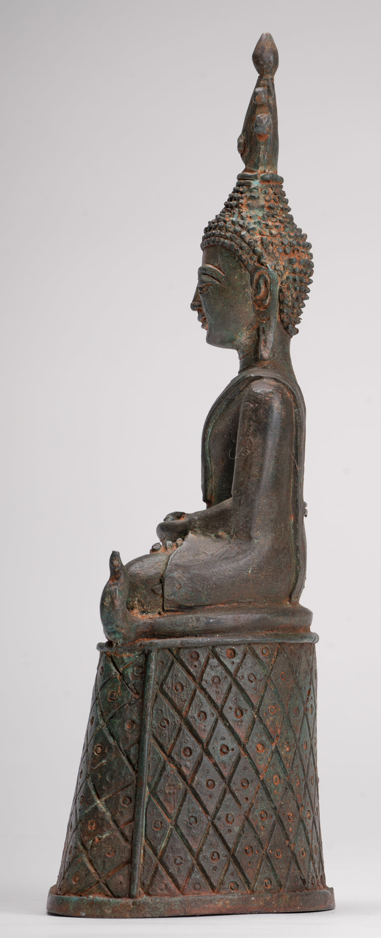 Buddha Statue - Seated Antique Laos Style Meditation Buddha Statue - 26cm/10"