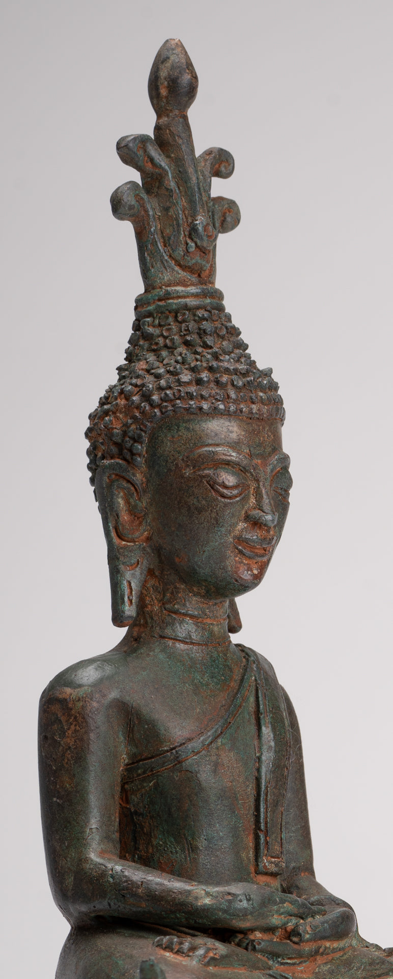 Buddha Statue - Seated Antique Laos Style Meditation Buddha Statue - 26cm/10"