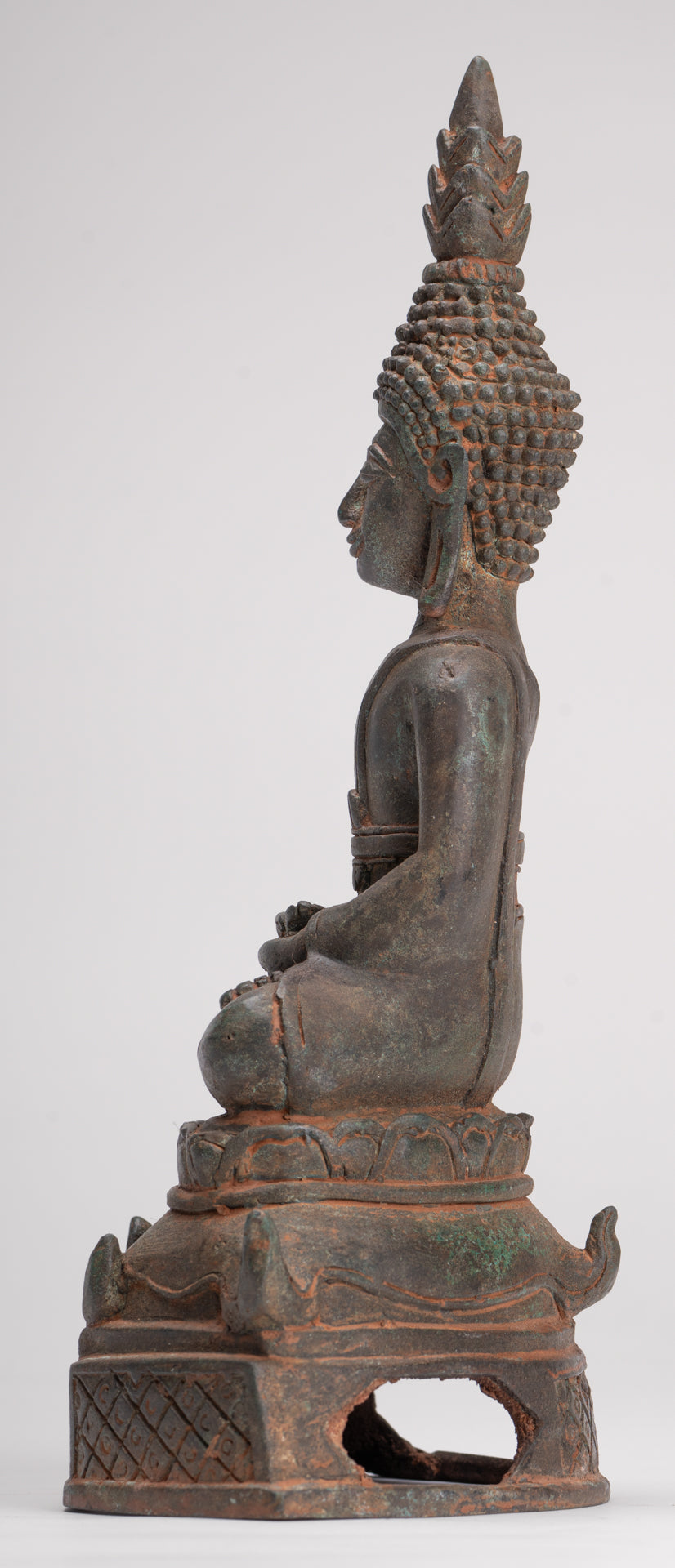 Buddha Statue - Seated Antique Laos Style Meditation Buddha Statue - 31cm/12"