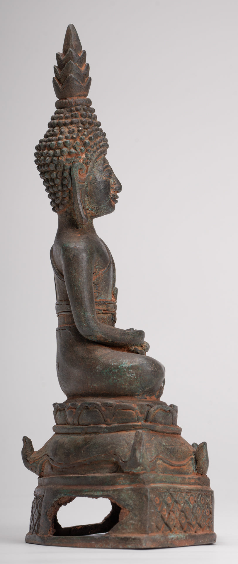 Buddha Statue - Seated Antique Laos Style Meditation Buddha Statue - 31cm/12"