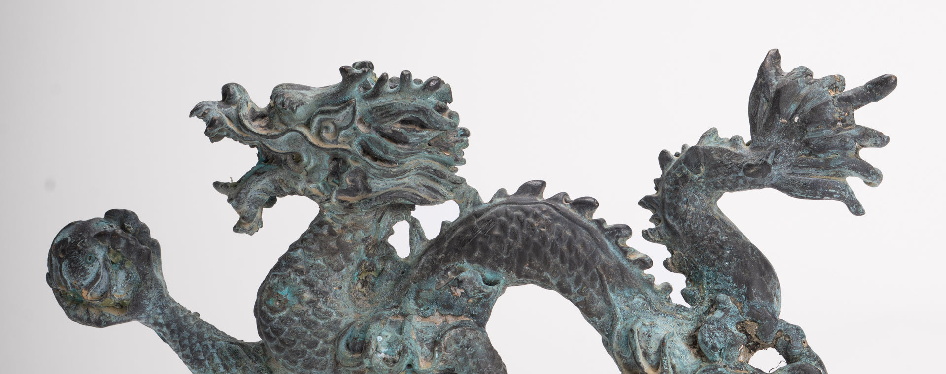 Antique Chinese Style Bronze Chinese Dragon Statue - 12cm/5"