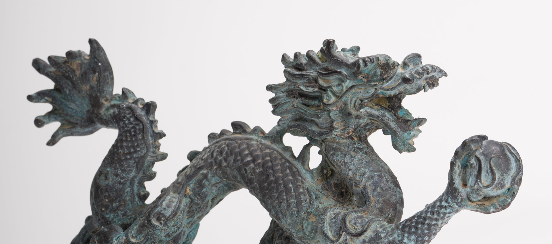 Antique Chinese Style Bronze Chinese Dragon Statue - 12cm/5"