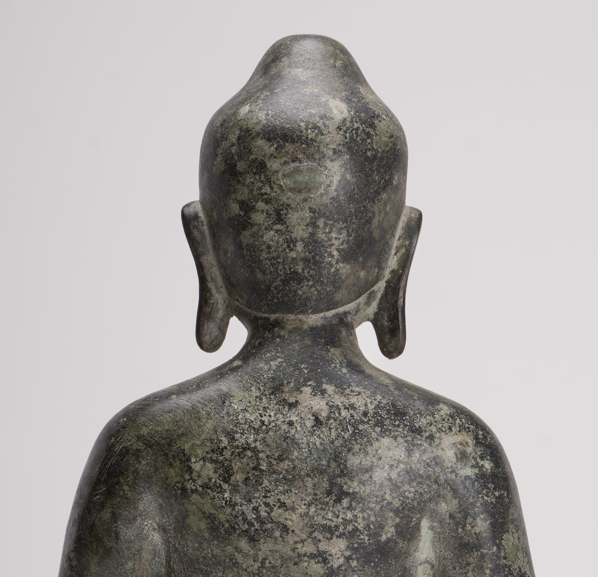 Antique Japanese Style Bronze Seated Meditation Amitabha Buddha Statue - 28cm/11"