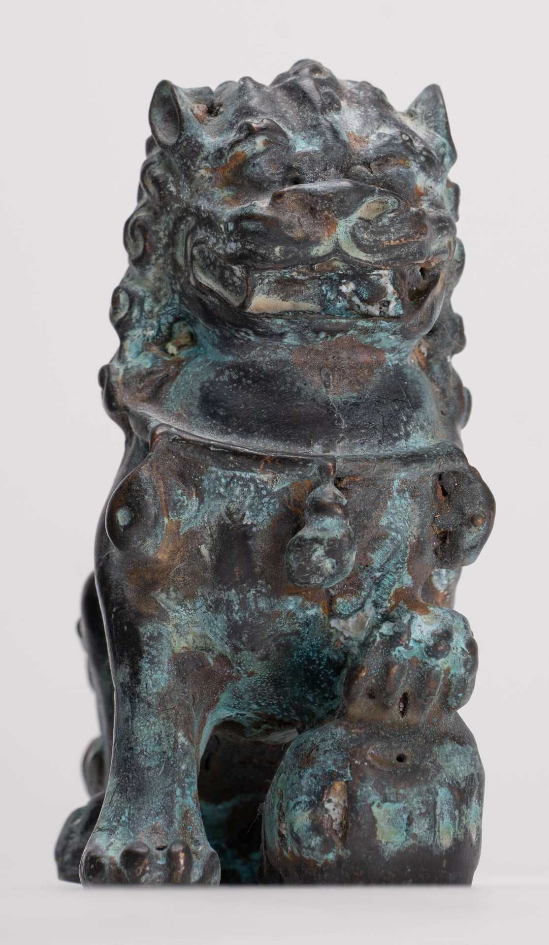 Leoni guardiani del tempio in stile cinese antico Leoni Shishi Foo Dogs Leoni imperiali (coppia) - 10,5 cm/4"