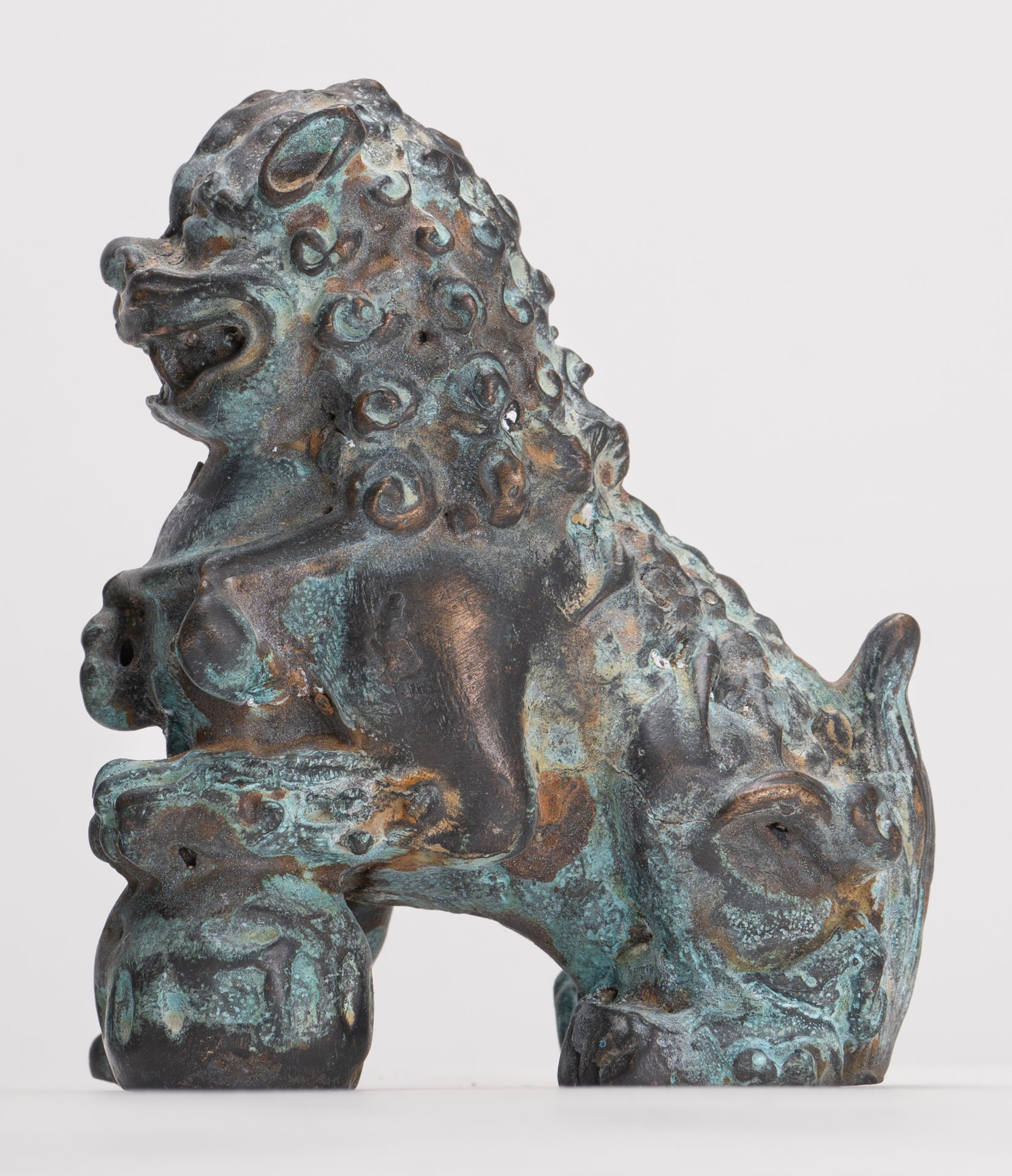 Leoni guardiani del tempio in stile cinese antico Leoni Shishi Foo Dogs Leoni imperiali (coppia) - 10,5 cm/4"