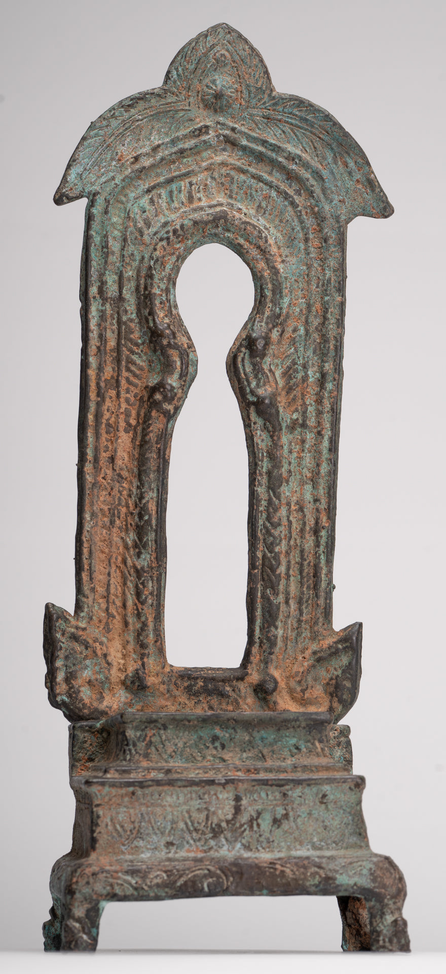 Antique Lopburi Style Thai Bronze Enthroned Vishnu Statue - 40cm/16"