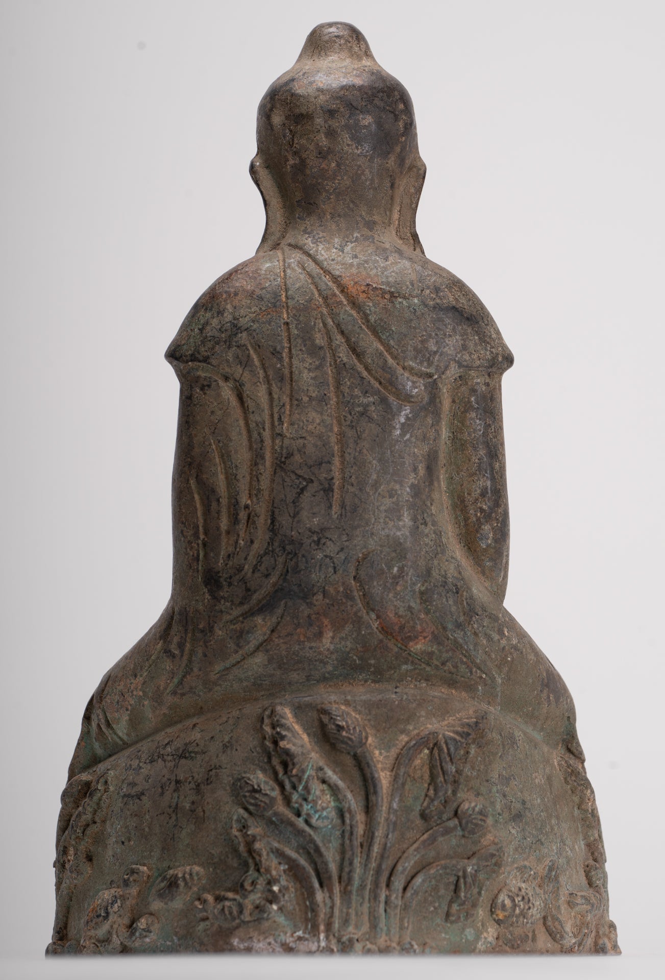 Buddha Statue - Antique Japanese Style Seated Bronze Enlightenment Buddha Statue - 23cm/9"