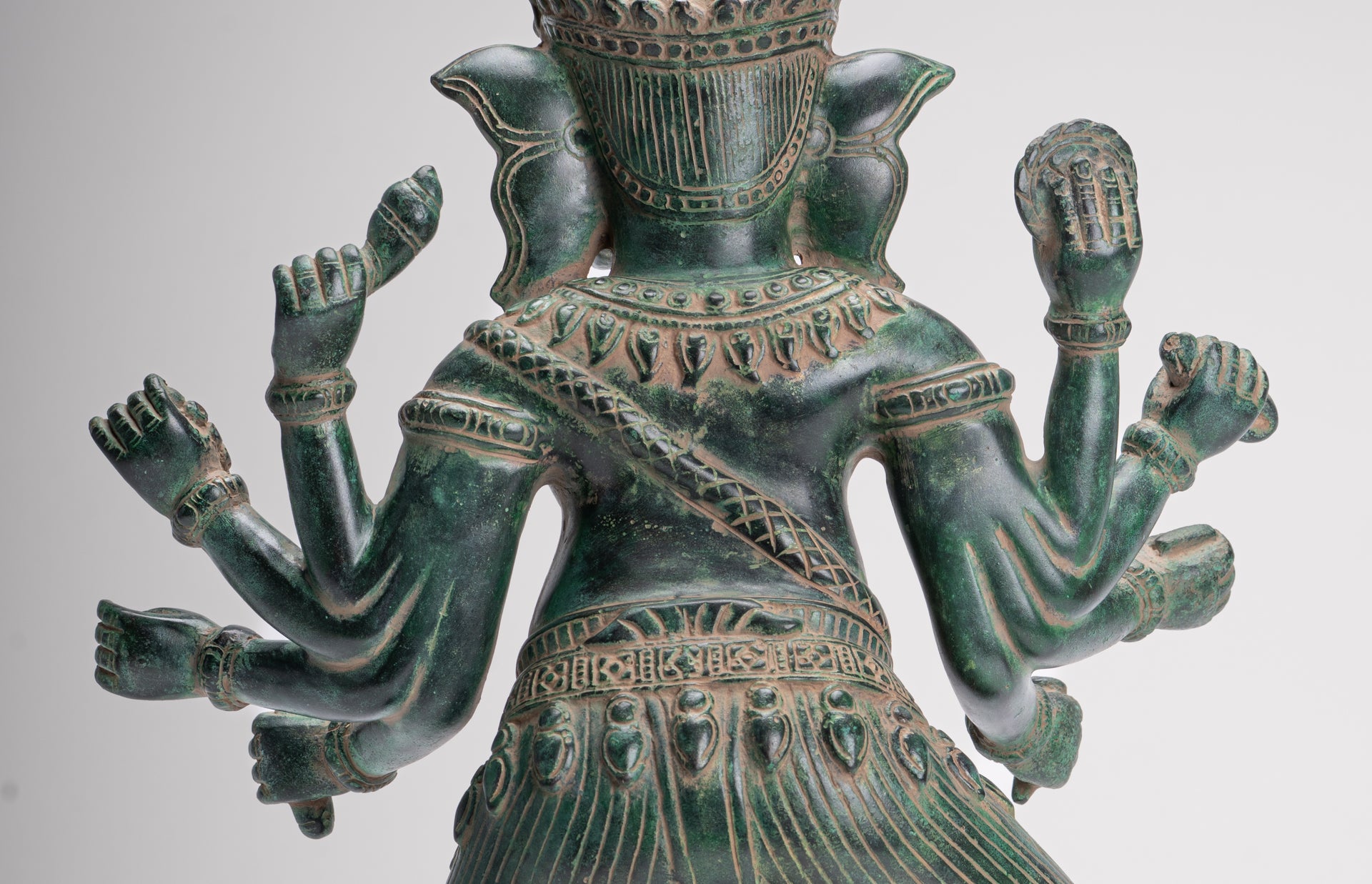 Ganesha Statue - Antique Khmer Style Bronze Dancing Ganesh Statue - 50cm/20"