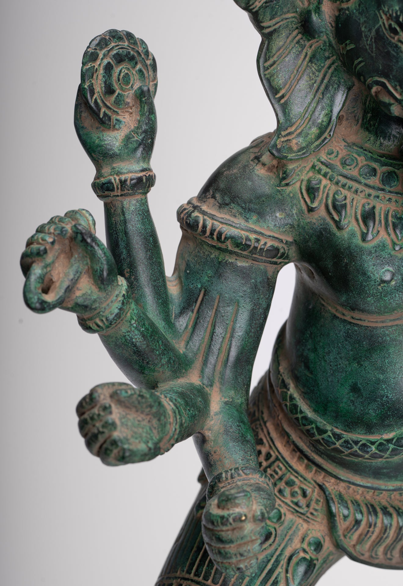 Ganesha Statue - Antique Khmer Style Bronze Dancing Ganesh Statue - 50cm/20"