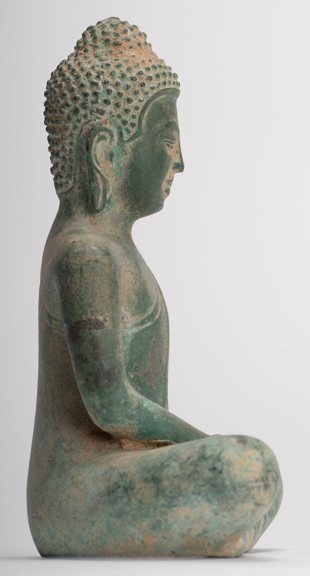 Buddha Statue - Antique Khmer Style Seated Meditation Buddha Statue - 18cm/7"