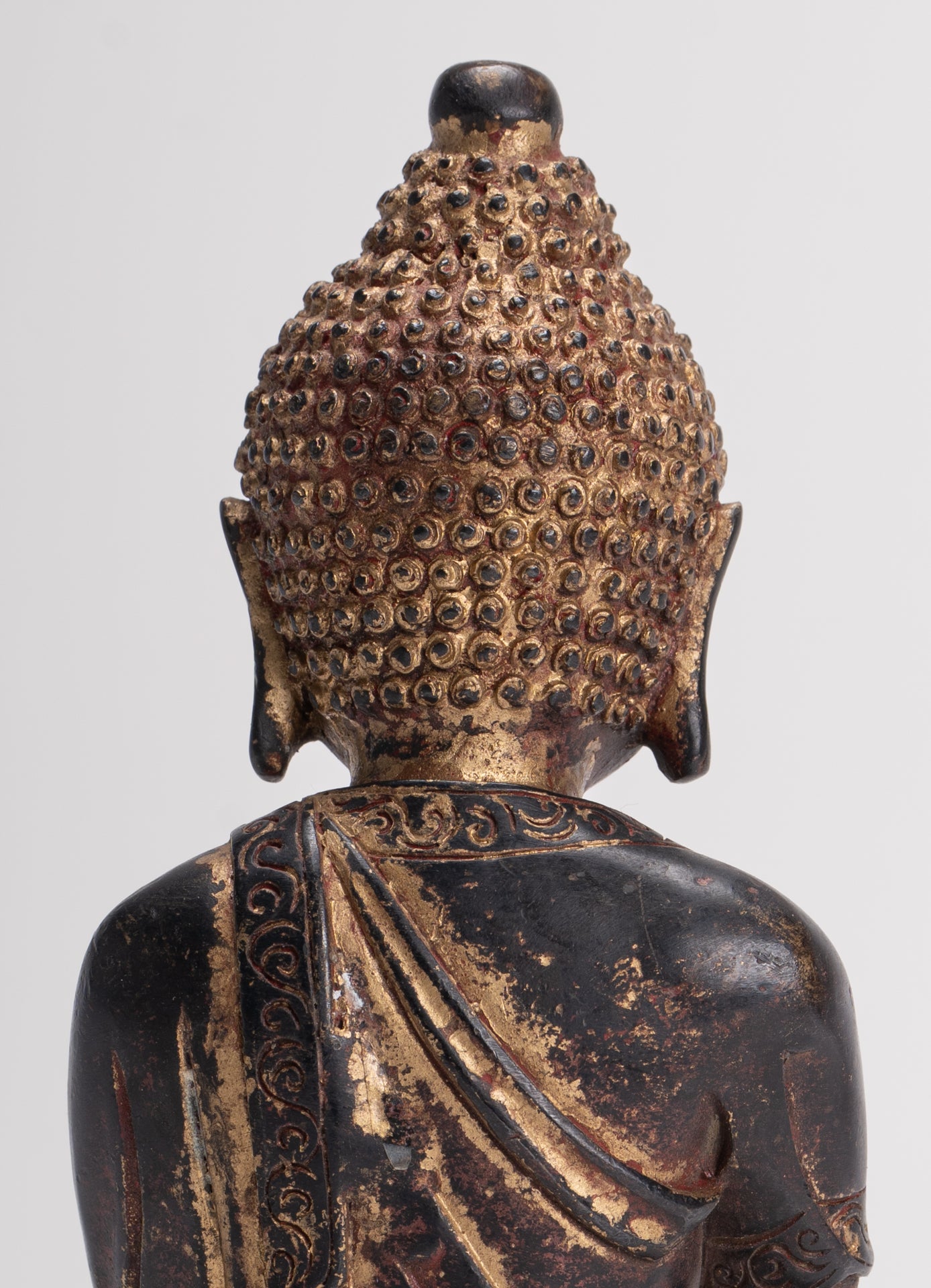 Antique Chinese Style Seated Dharmachakra Teaching Buddha Statue - 20cm/8"