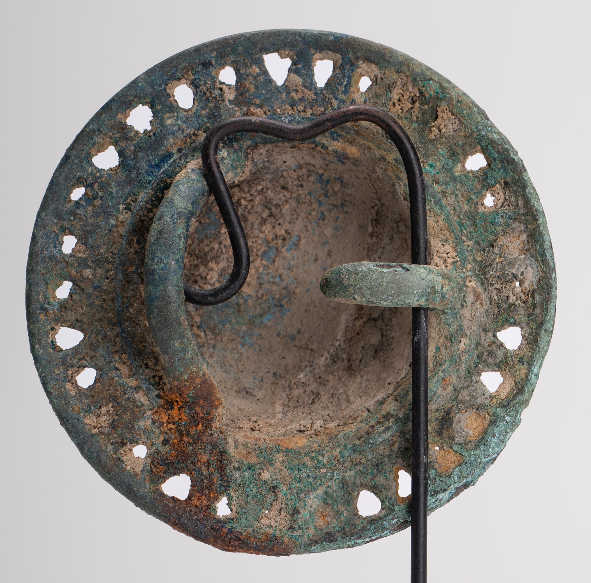 Antique Khmer Style Mounted Bronze Mandala Belt Buckle - 16cm/6"