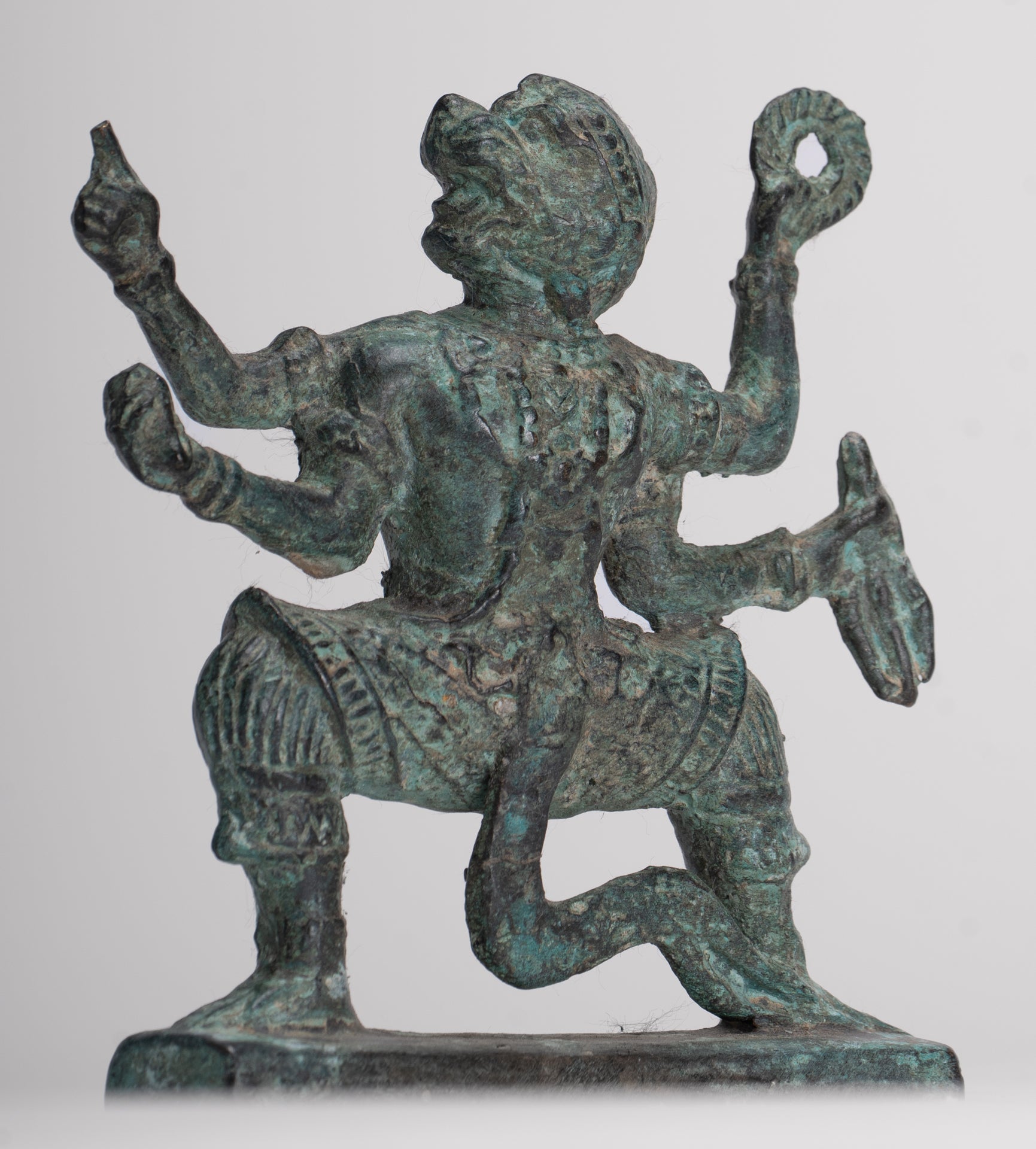 Antique Thai Style Hindu God Hanuman Statue - 12cm/5" Tall