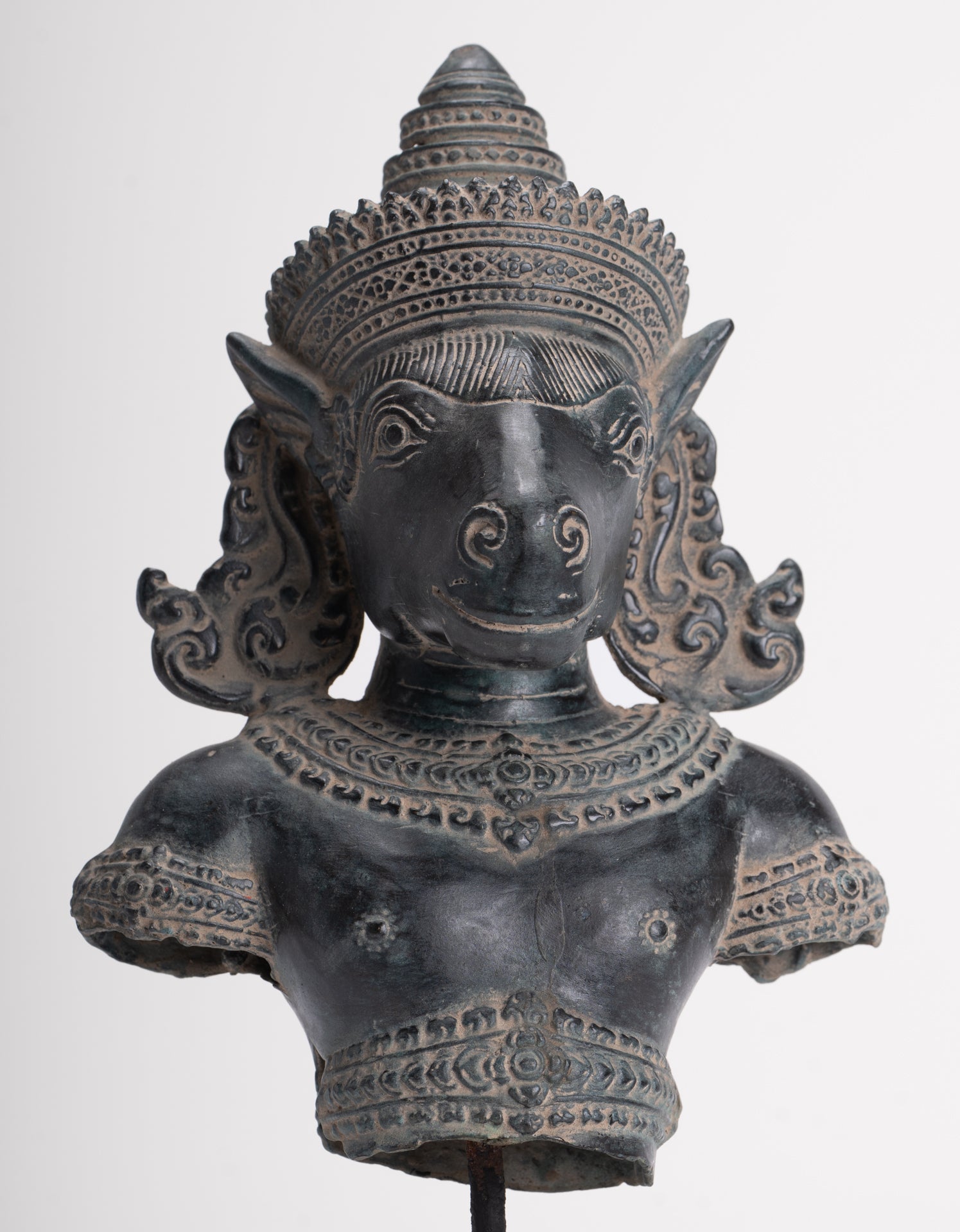 Kalkin Statue - Antique Khmer Style Bronze Hayagriva Kalkin Horse of Vishnu - 25cm/10"