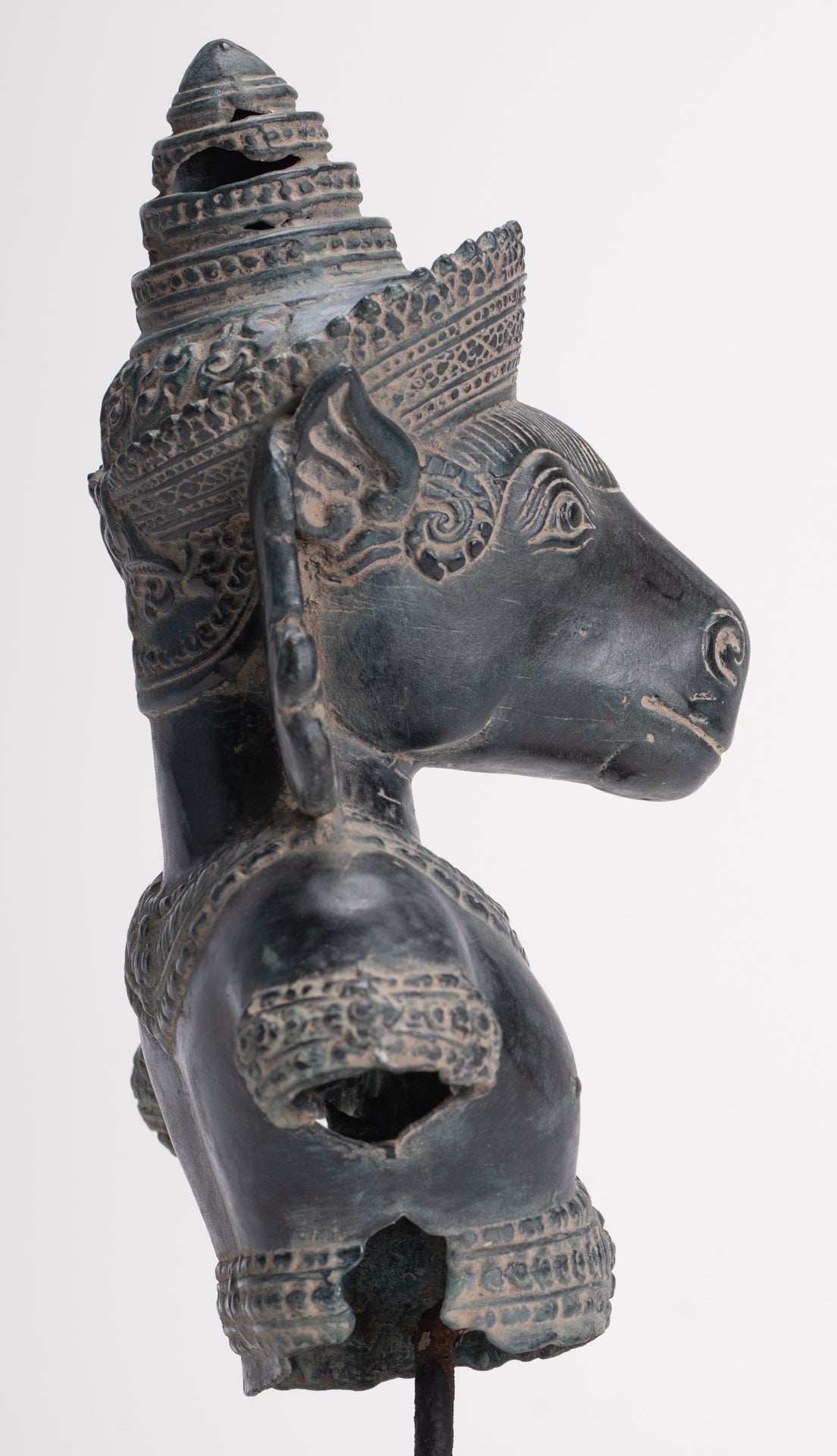 Kalkin Statue - Antique Khmer Style Bronze Hayagriva Kalkin Horse of Vishnu - 25cm/10"