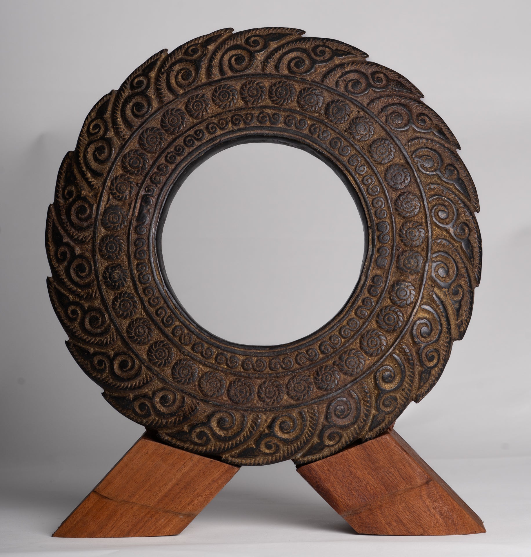 Antique Khmer Style Bronze Vishnu Discus or Chakra - 33cm/13"