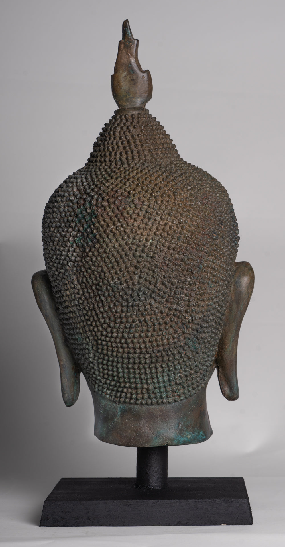 Buddha Statue - Antique U Thong Style Bronze Enlightenment Buddha Head - 47cm/19"