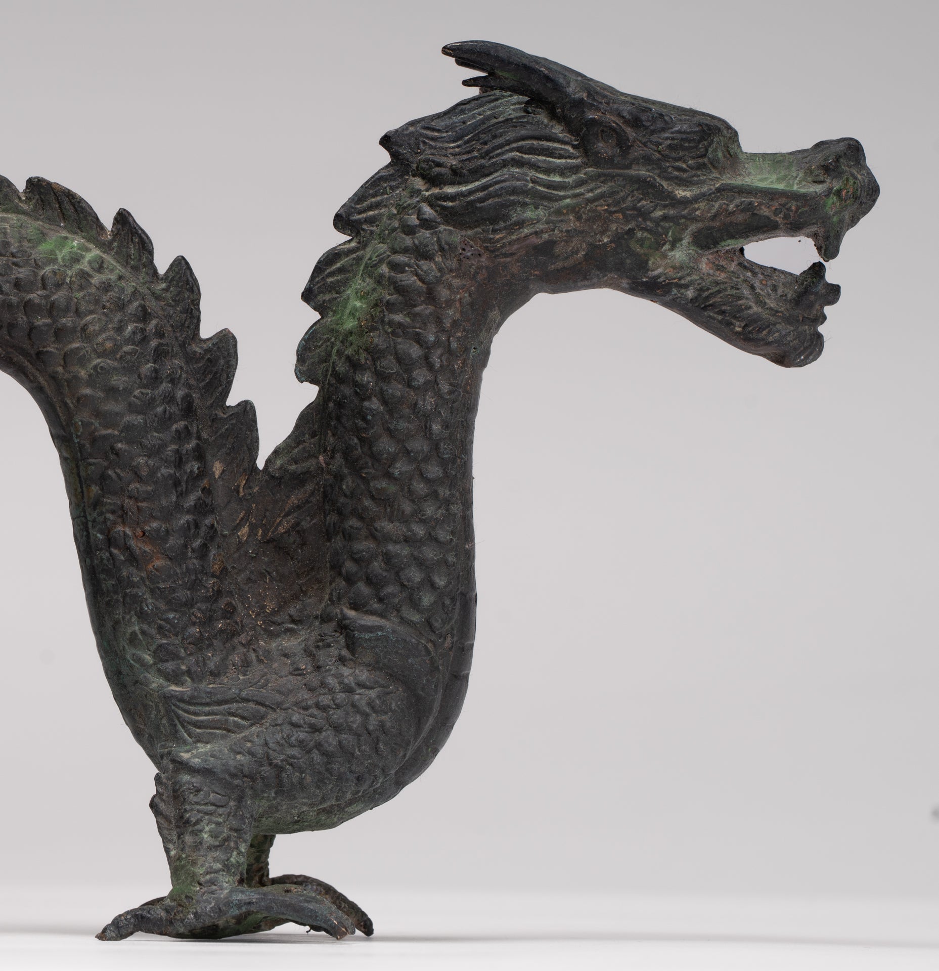 Antique Chinese Style Bronze Dragon Statue - 16cm/6"