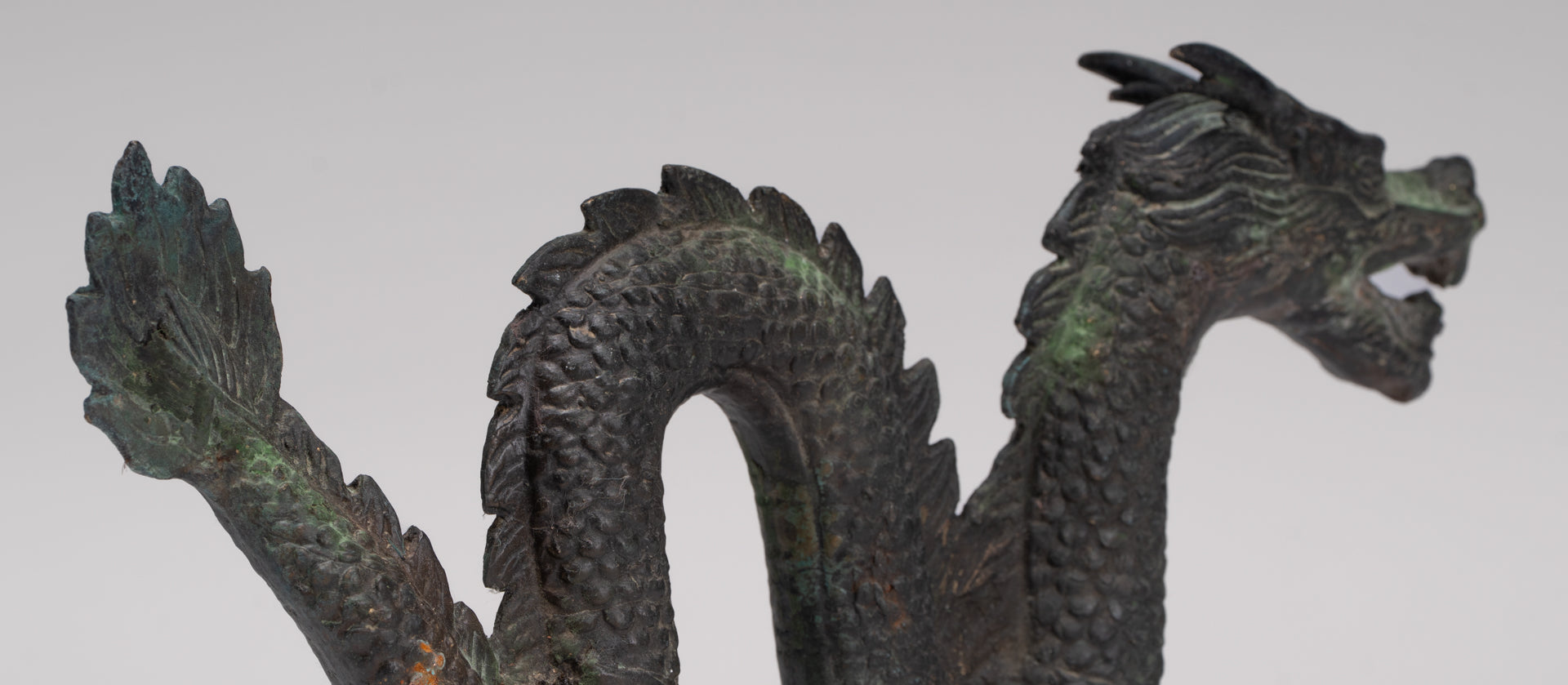 Antique Chinese Style Bronze Dragon Statue - 16cm/6"