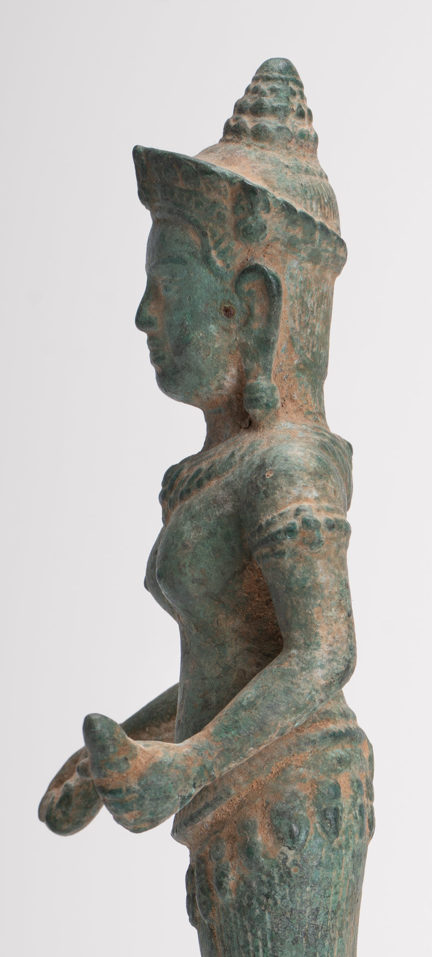 Lakshmi Statue - Antique Khmer Style Bayon Lakshmi Statue / Devi Consort of Vishnu - 27.5cm/11"