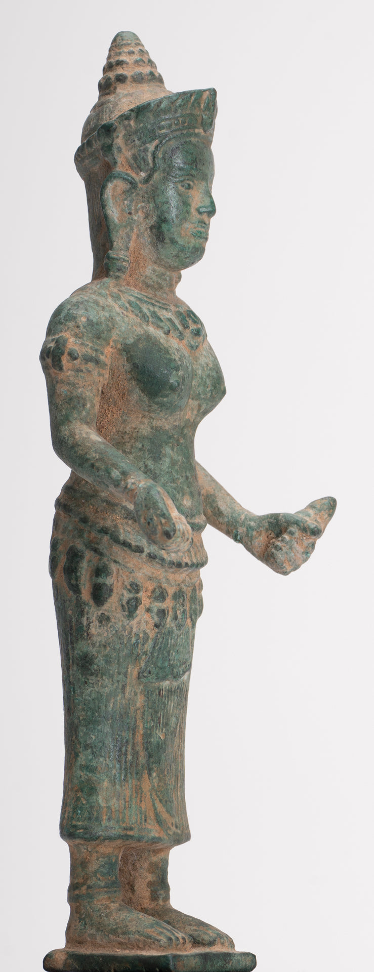 Lakshmi Statue - Antique Khmer Style Bayon Lakshmi Statue / Devi Consort of Vishnu - 27.5cm/11"