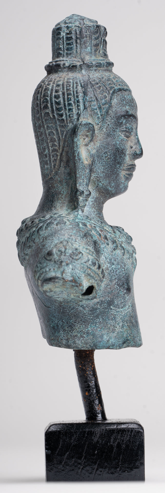 Antique Khmer Style Bronze Angkor Wat Style Lokeshvara Statue - 19cm/8"