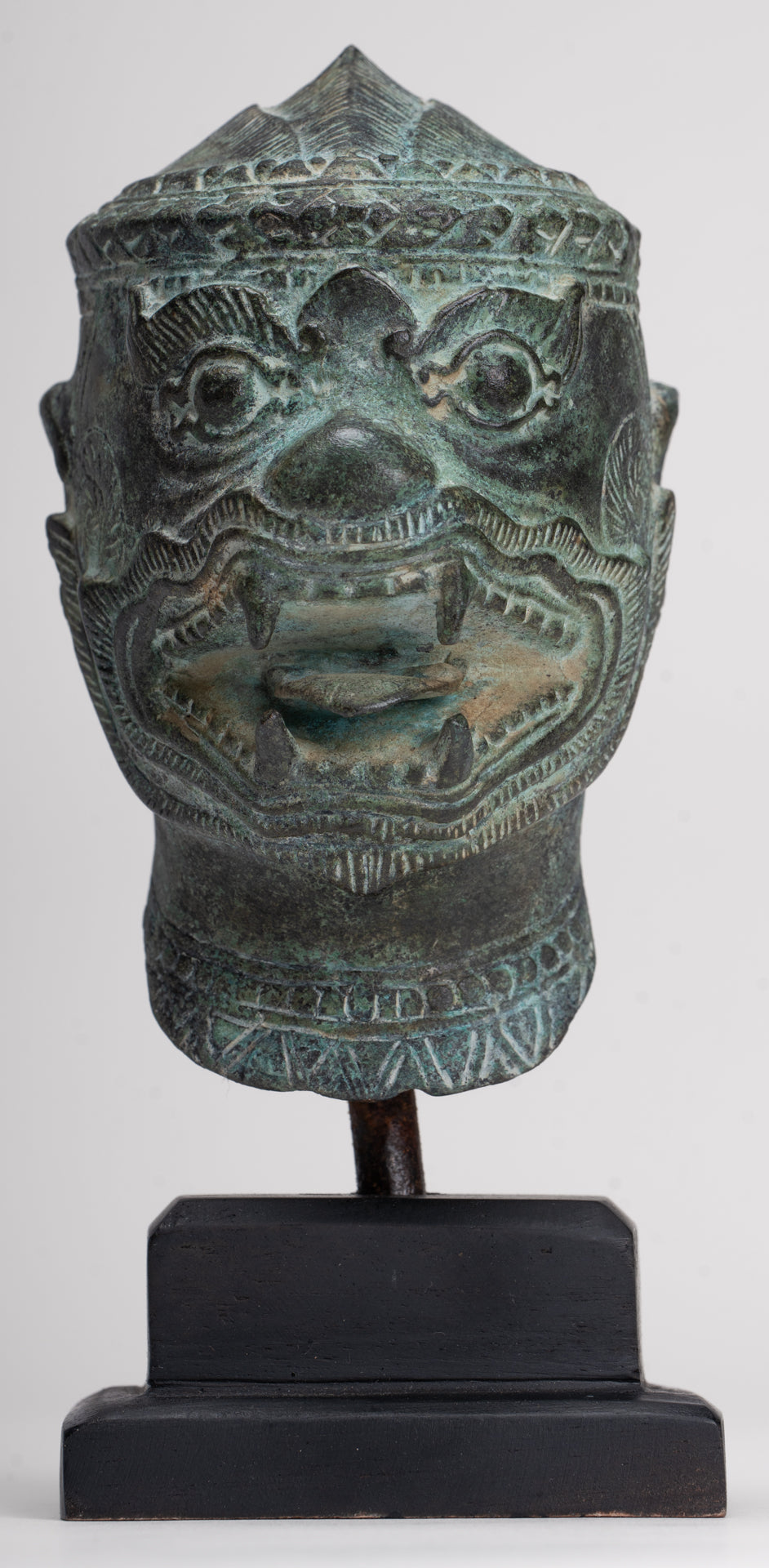 Antique Khmer Style Standing Bayon Hindu God Hanuman Statue - 17cm/7" Tall