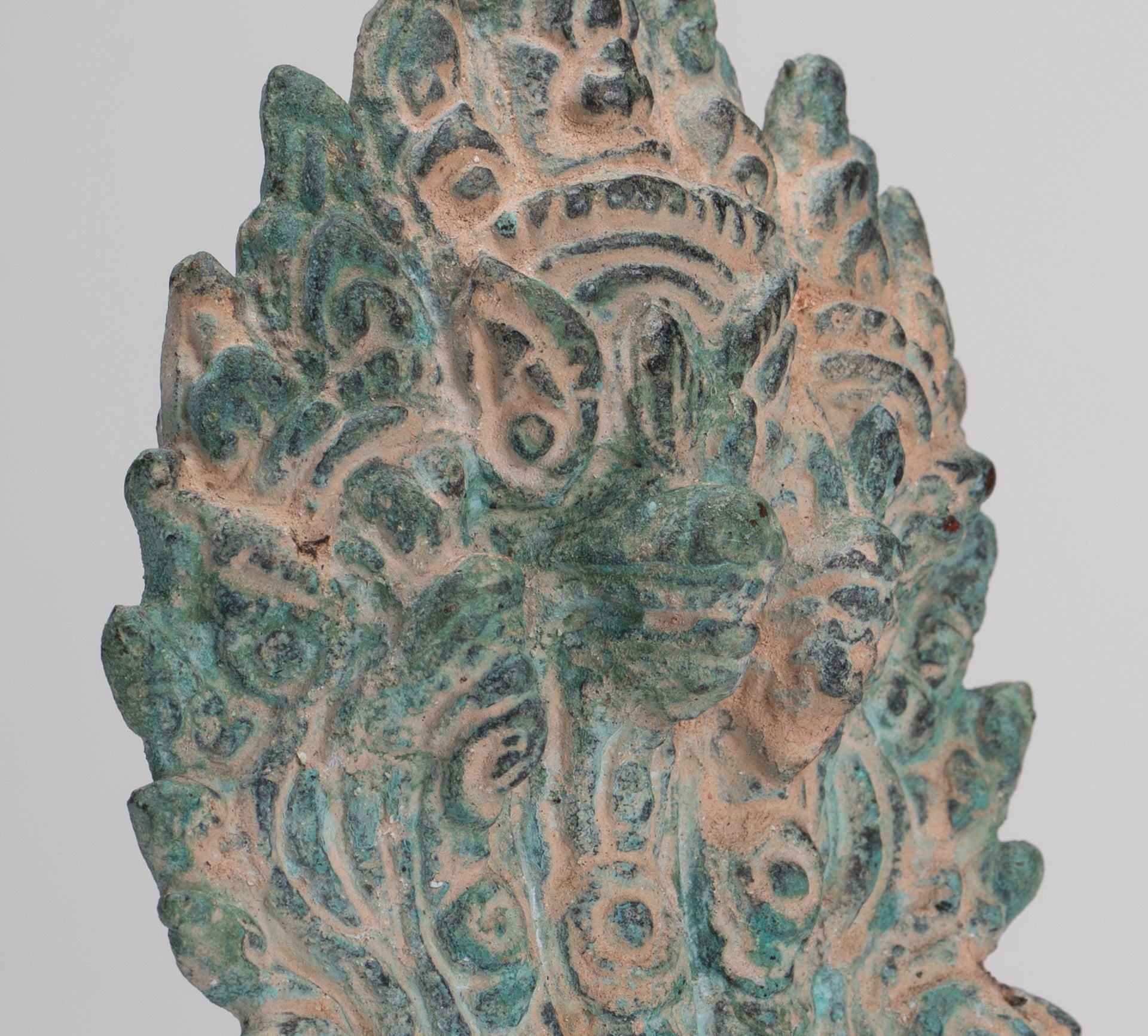 Naga-Statue – antike schützende Naga-, Schlangen- oder Schlangenstatue aus Bronze im Khmer-Stil – 15,5 cm.