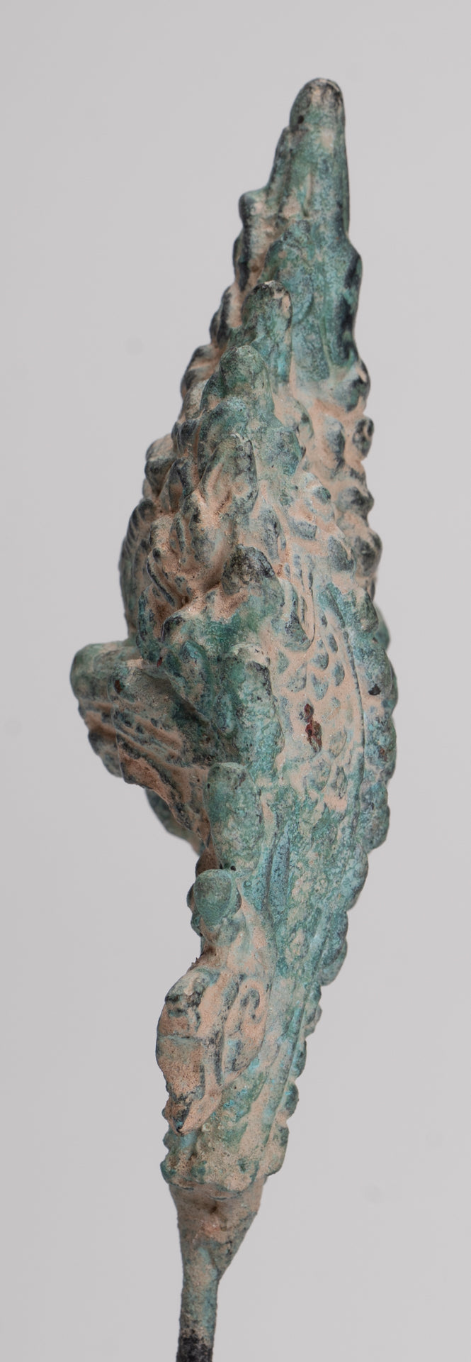 Naga-Statue – antike schützende Naga-, Schlangen- oder Schlangenstatue aus Bronze im Khmer-Stil – 15,5 cm.