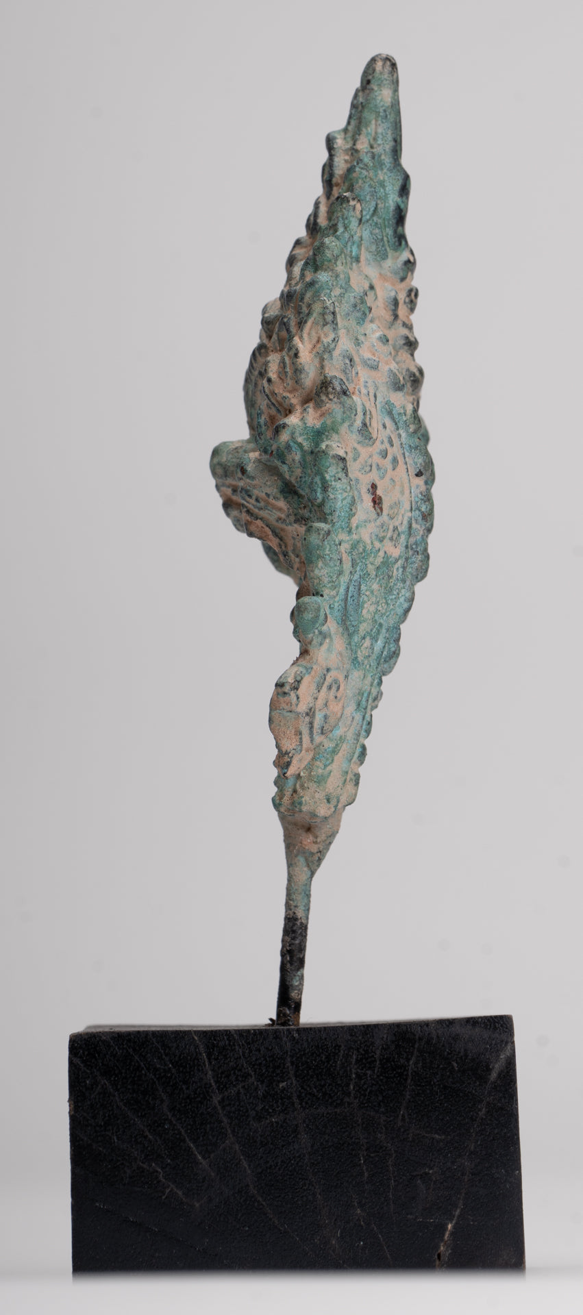 Naga-Statue – antike schützende Naga-, Schlangen- oder Schlangenstatue aus Bronze im Khmer-Stil – 15,5 cm.