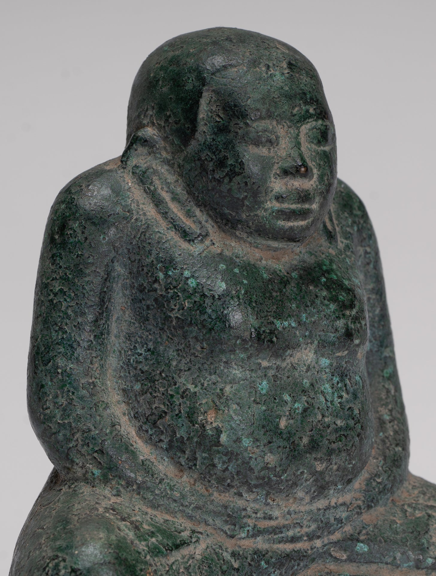 Seated Monk Statue - Antique Thai Style Bronze Phra Sangkachai Monk Statue - 11cm/4"