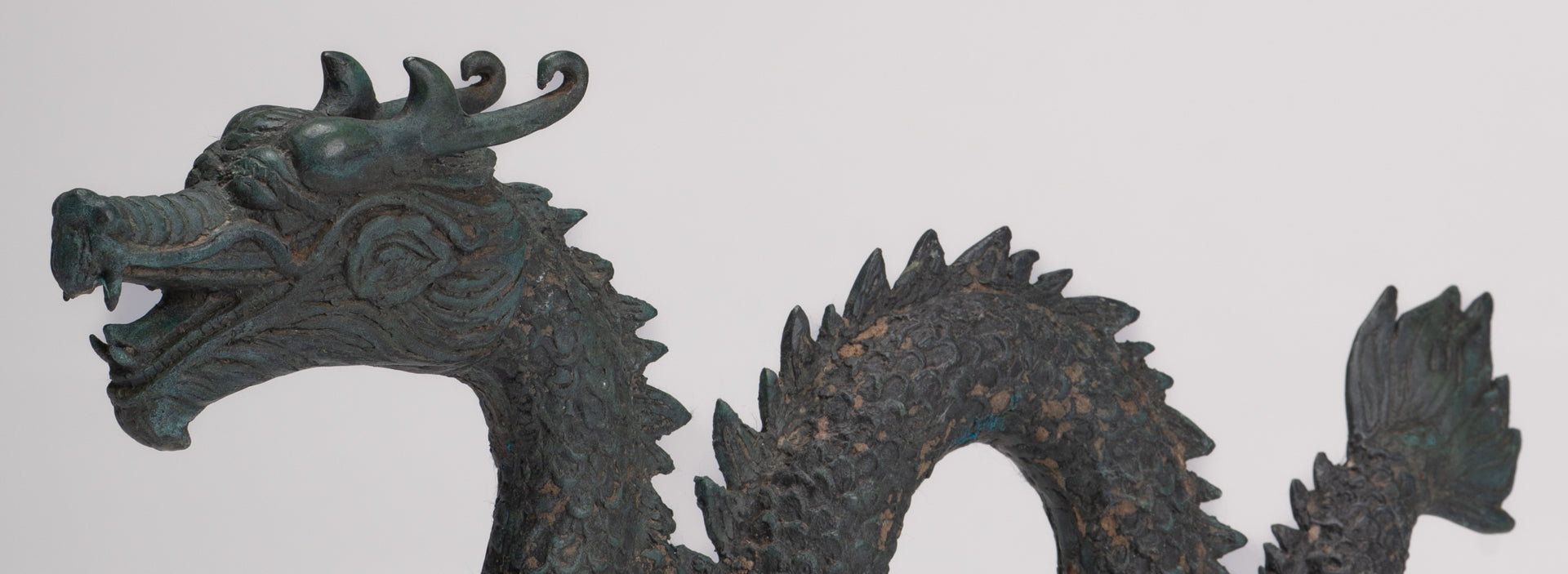 Antique Chinese Style Bronze Dragon Statue - 27cm/11"