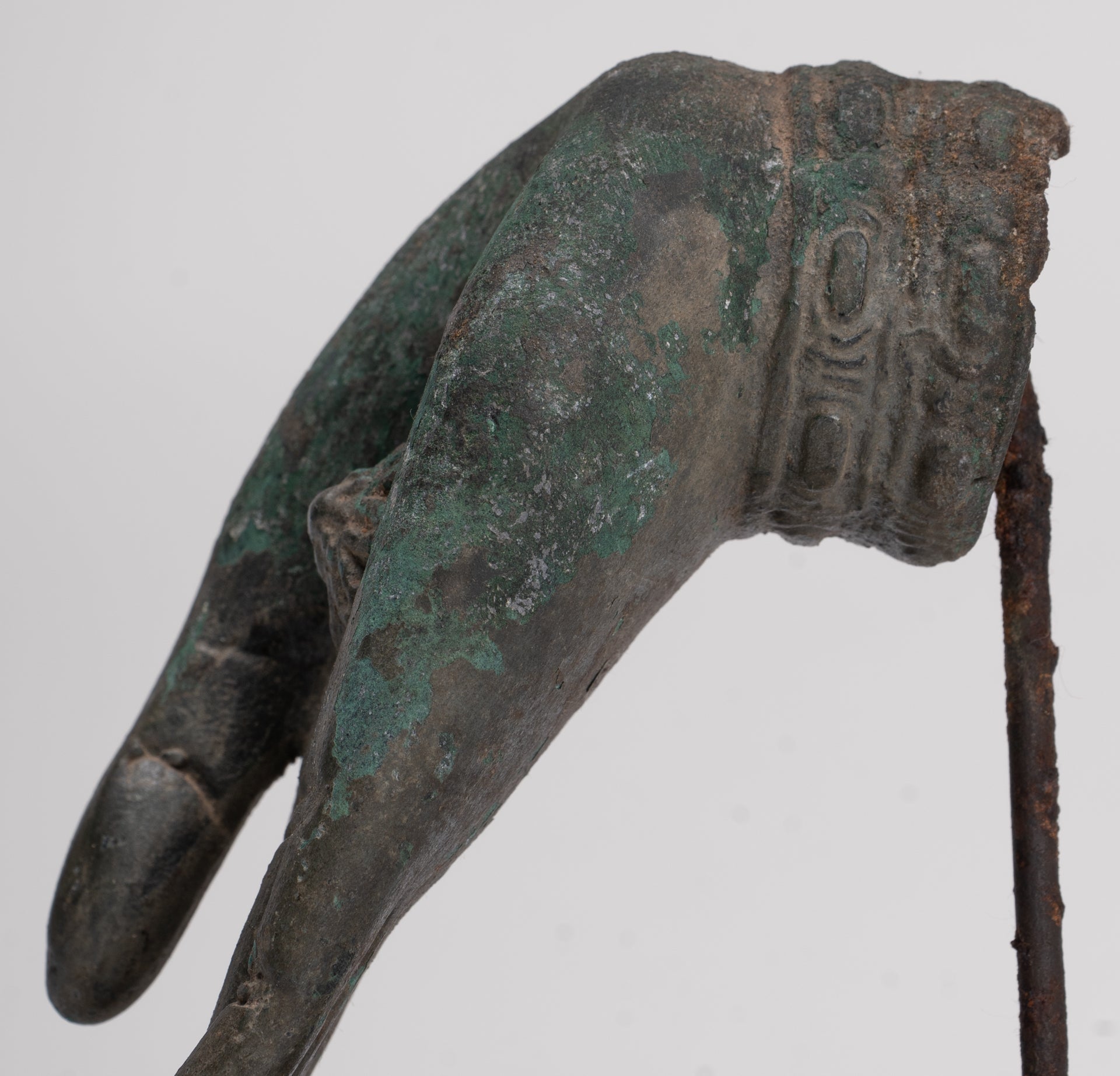 Mounted Antique Thai Style Southeast Asia Bronze Thai Protection Hand - 12.5cm/5"