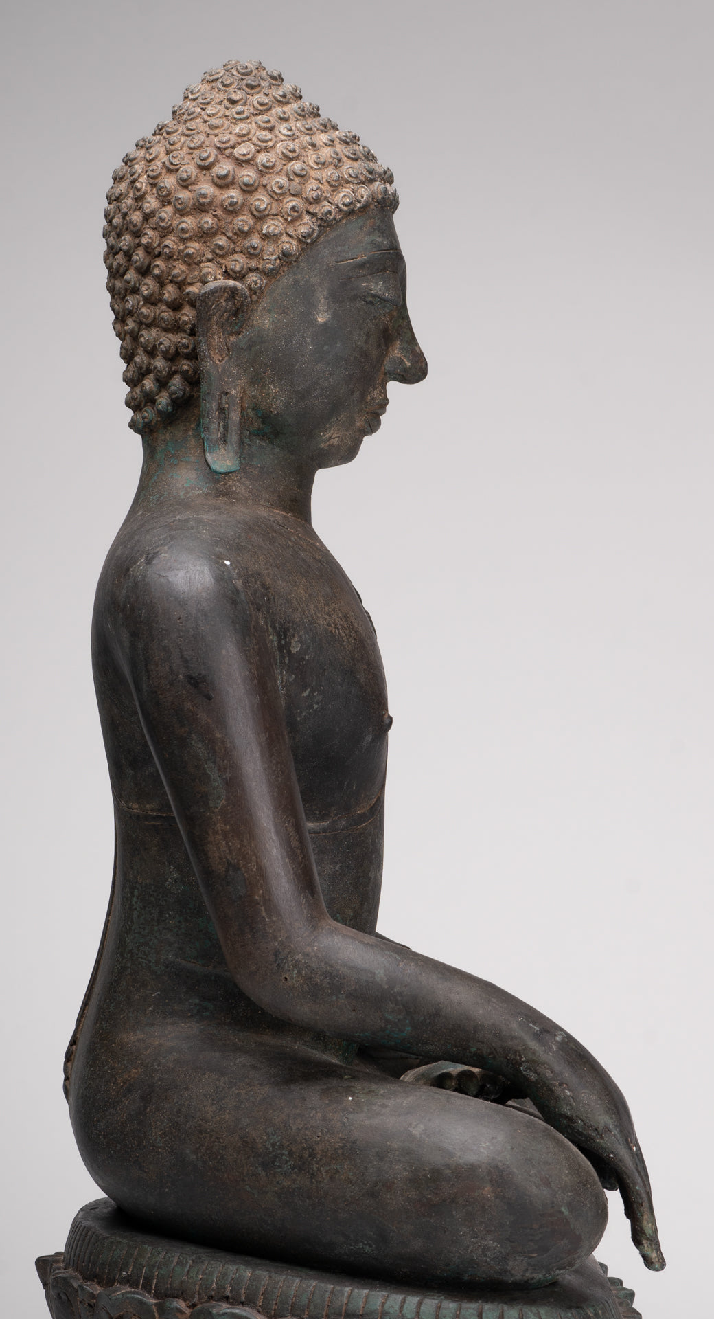 Buddha Statue - Antique Srivijaya Style Seated Enlightenment Buddha Statue - 63cm/25"