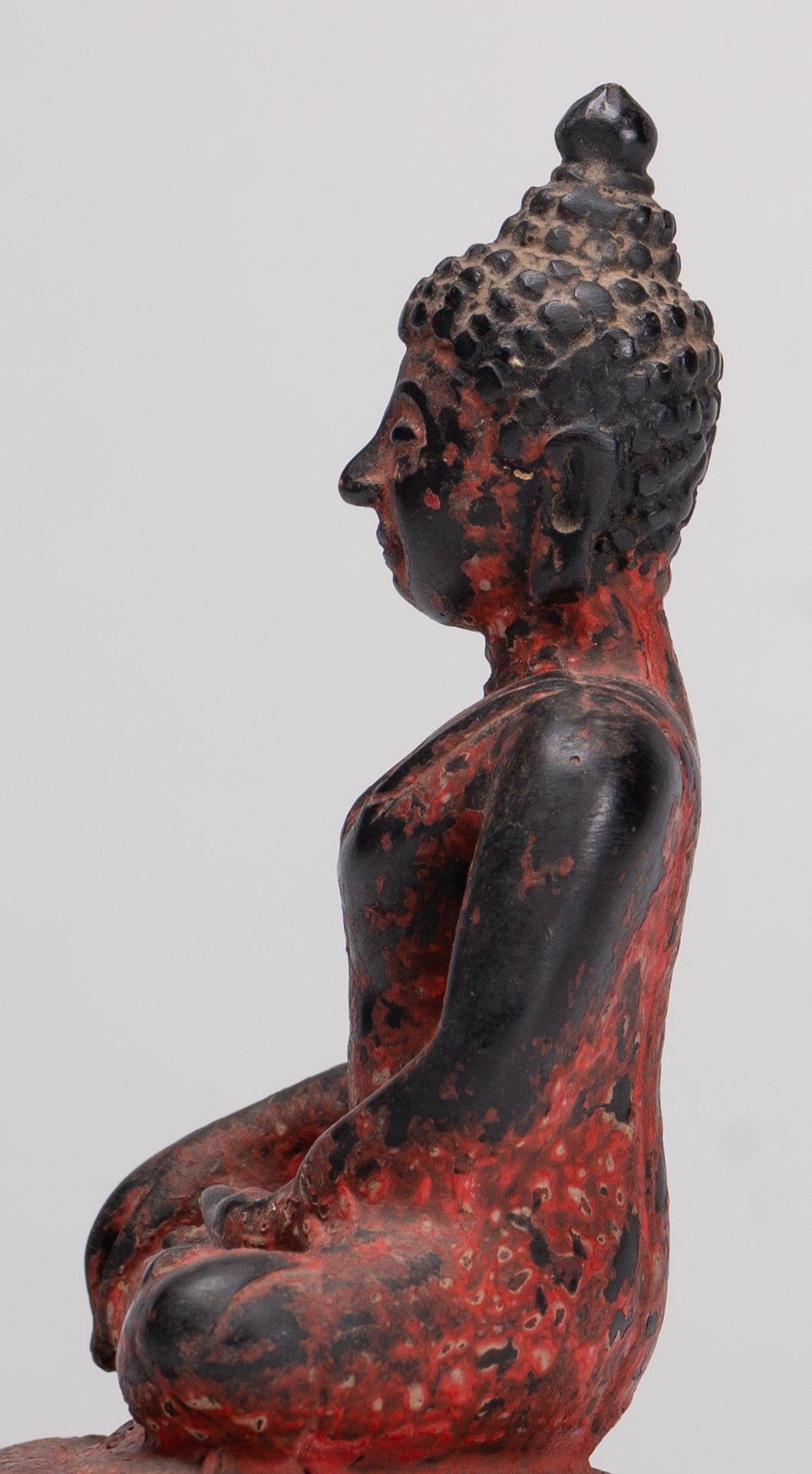 Buddha Statue - Antique Thai Style Bronze Chiang Saen Enlightenment Buddha Statue - 13cm/5"