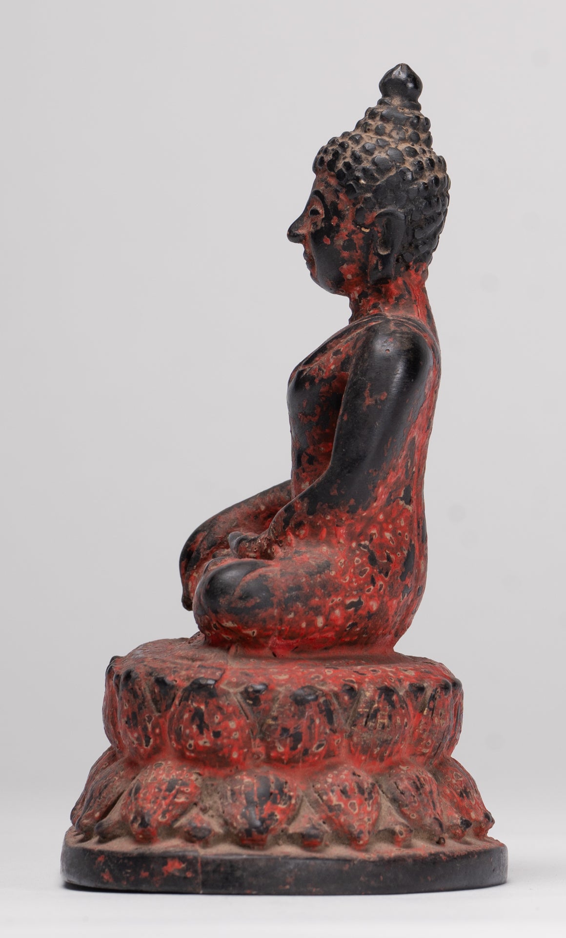 Buddha Statue - Antique Thai Style Bronze Chiang Saen Enlightenment Buddha Statue - 13cm/5"