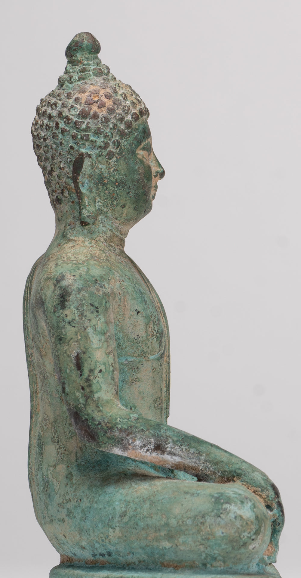 Buddha Statue - Antique Thai Style Bronze Chiang Saen Enlightenment Buddha Statue - 15.5cm/6"