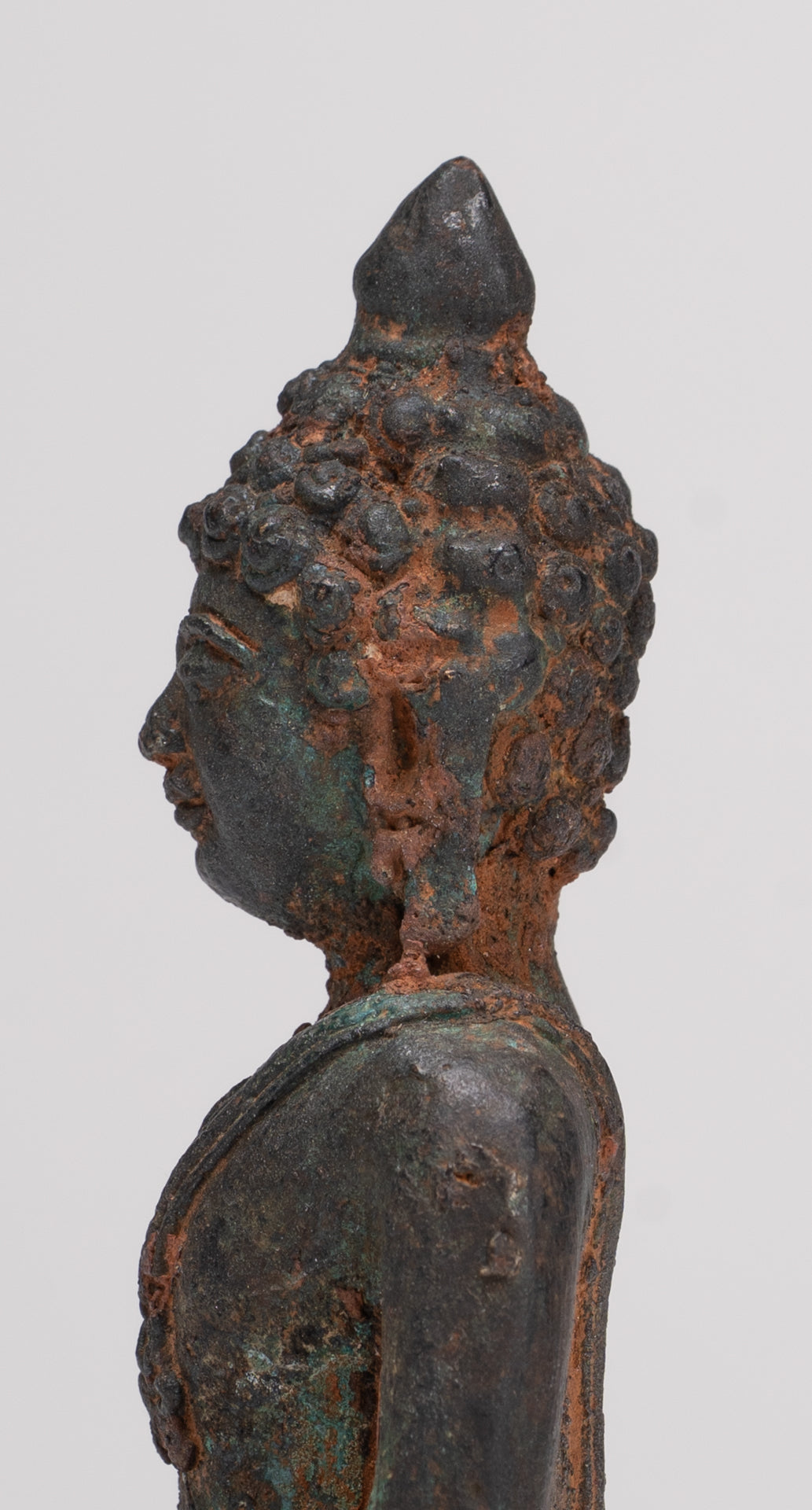 Buddha-Statue – Antik-Thai-Stil Bronze Chiang Saen Erleuchtungs-Buddha-Statue – 11,5 cm/5 Zoll