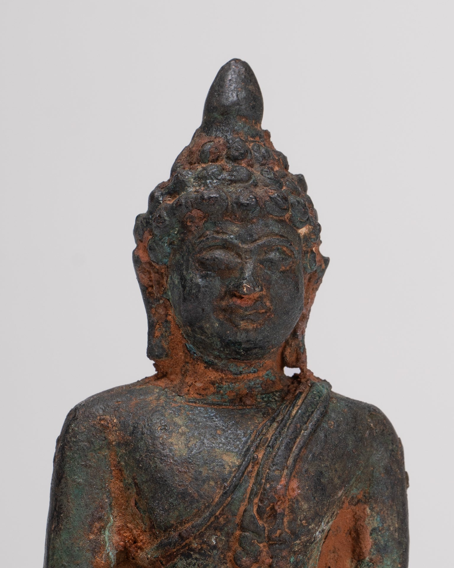 Buddha-Statue – Antik-Thai-Stil Bronze Chiang Saen Erleuchtungs-Buddha-Statue – 11,5 cm/5 Zoll