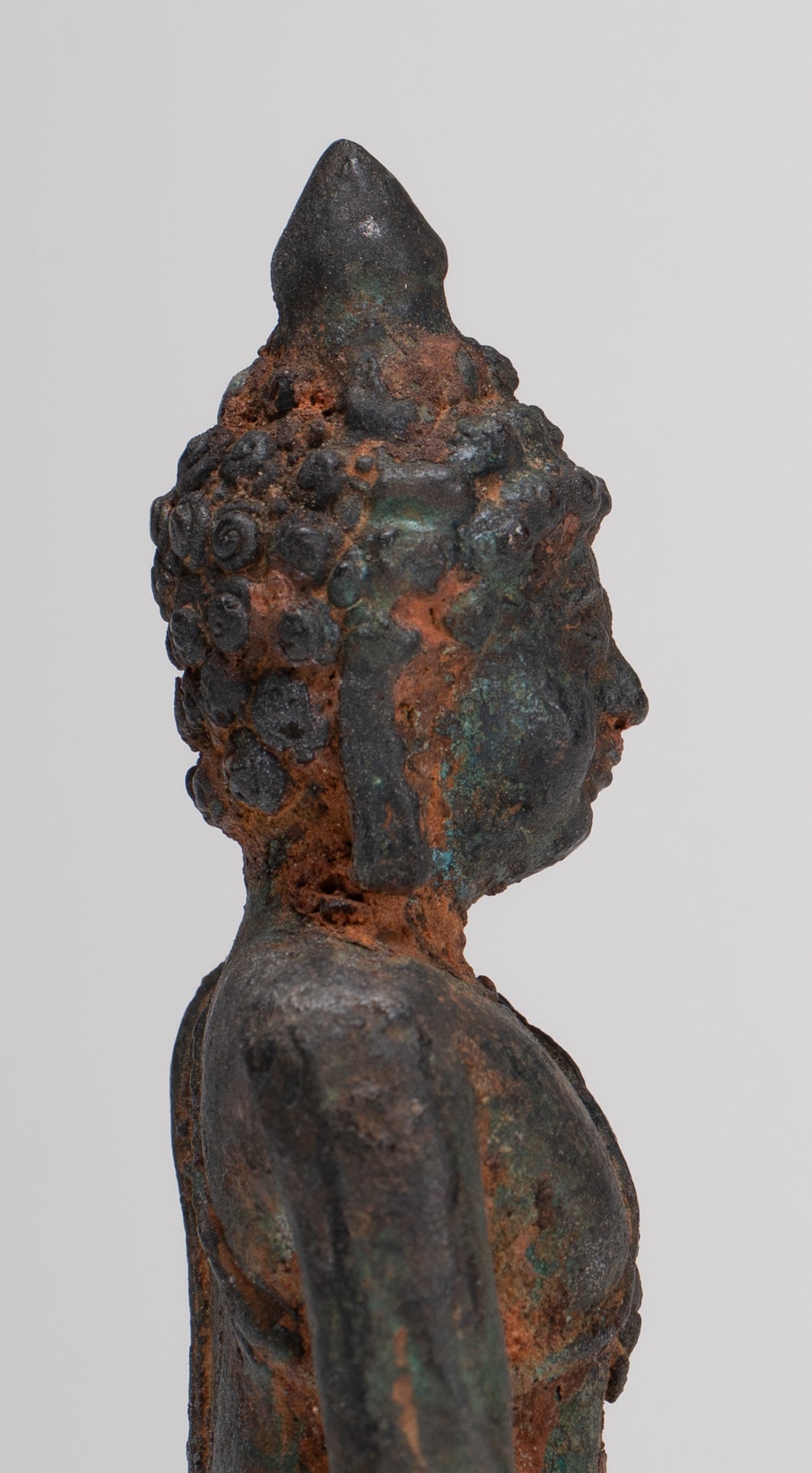 Buddha-Statue – Antik-Thai-Stil Bronze Chiang Saen Erleuchtungs-Buddha-Statue – 11,5 cm/5 Zoll