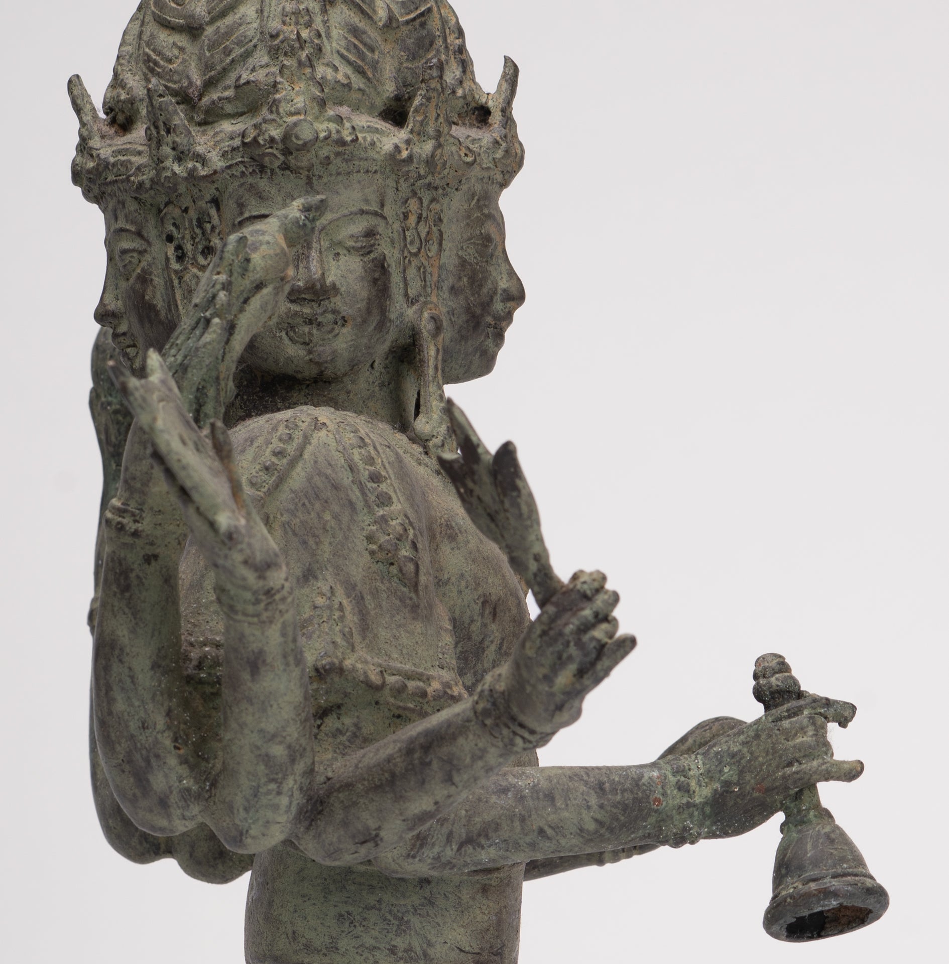 Brahma Statue - Antique Indonesian Style Bronze Brahma - Hindu God Creation - 36cm/14"