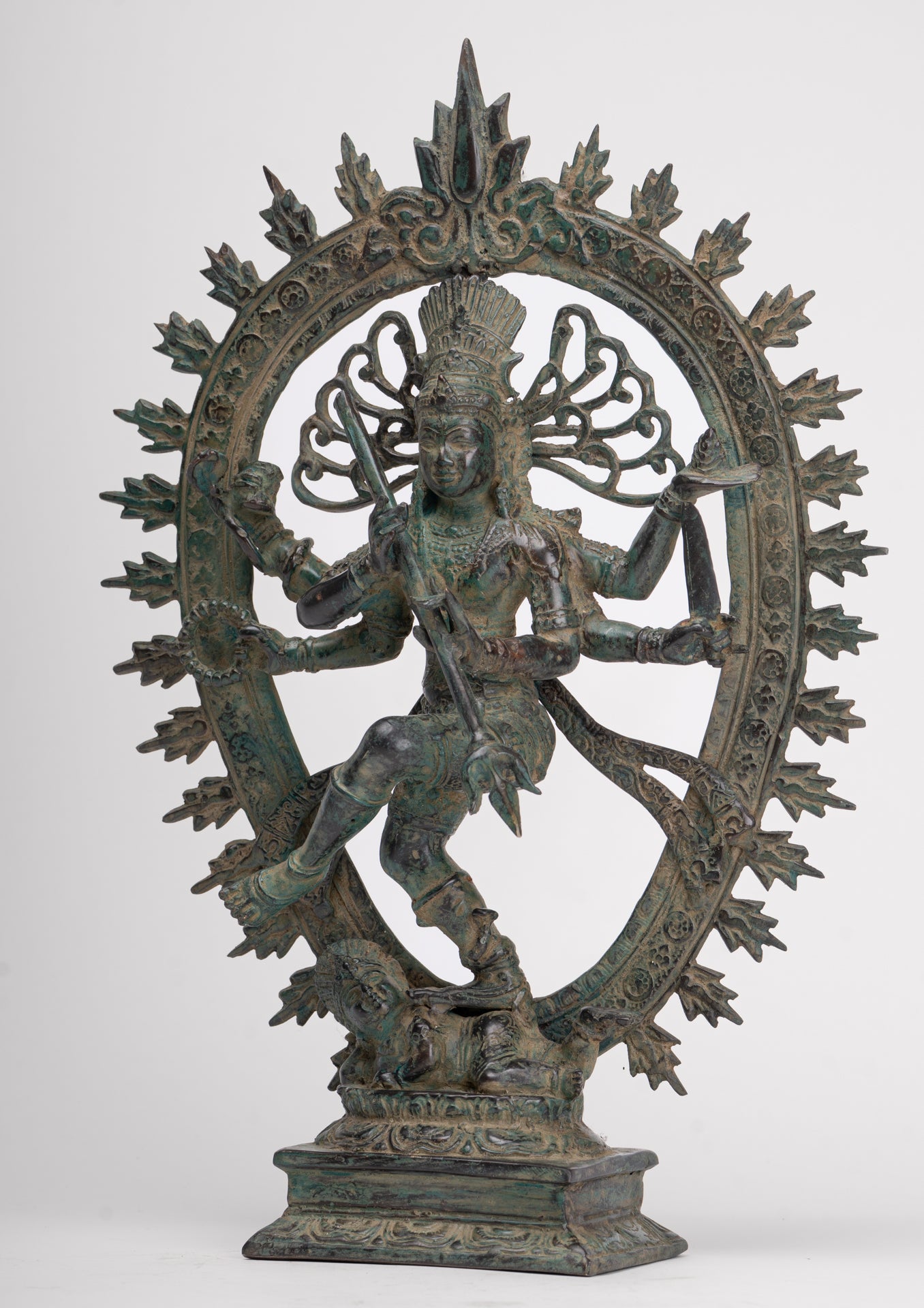 Antique Javanese Style Bronze Dancing Shiva statue as Lord Nataraja - 34.5cm(14") Tall