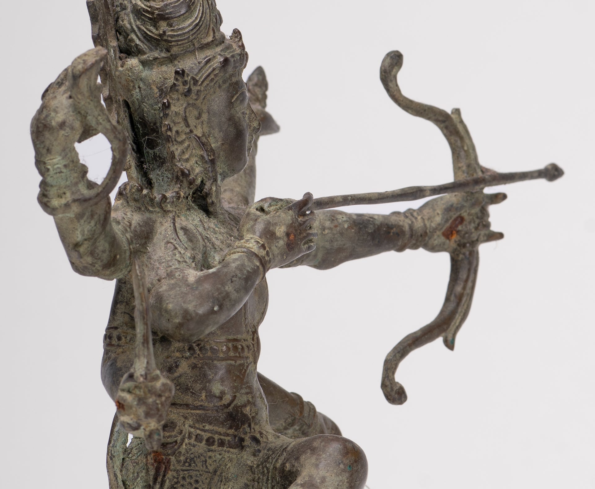Rama Statue - Antique Majapahit Style Bronze Javanese Rama - Avatar of Vishnu - 24cm/10"